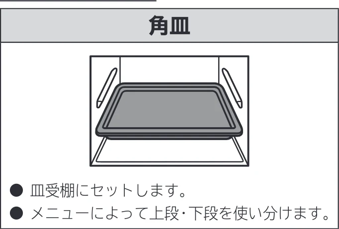 日立 MRO-F18D 取扱説明書 — 角皿の使いかた — 図版 19-1 — 19ページ