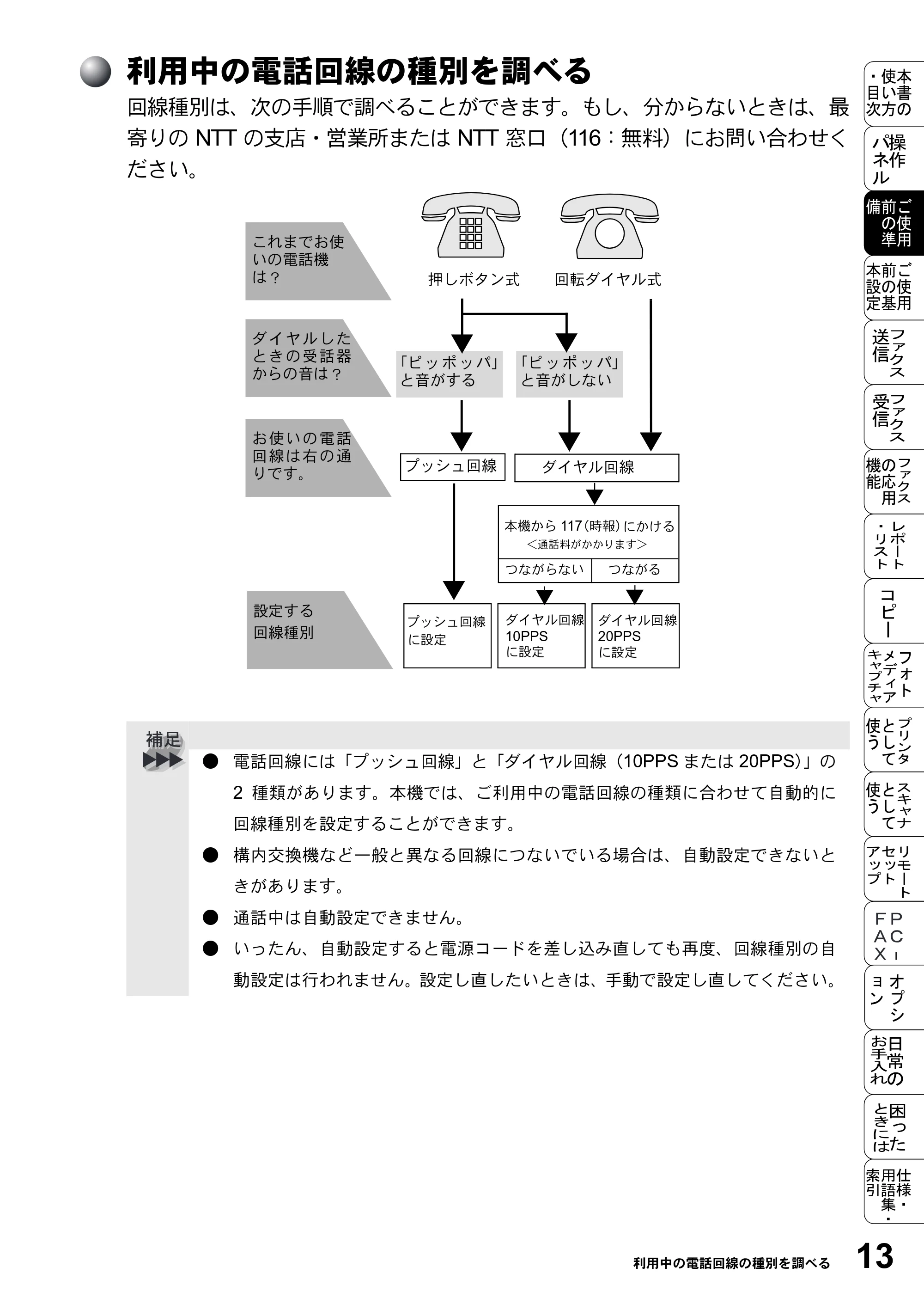 ブラザー MFC-5200J 取扱説明書（本体） — 利用中の電話回線の種別を調べる — 原本ページ — 39ページ