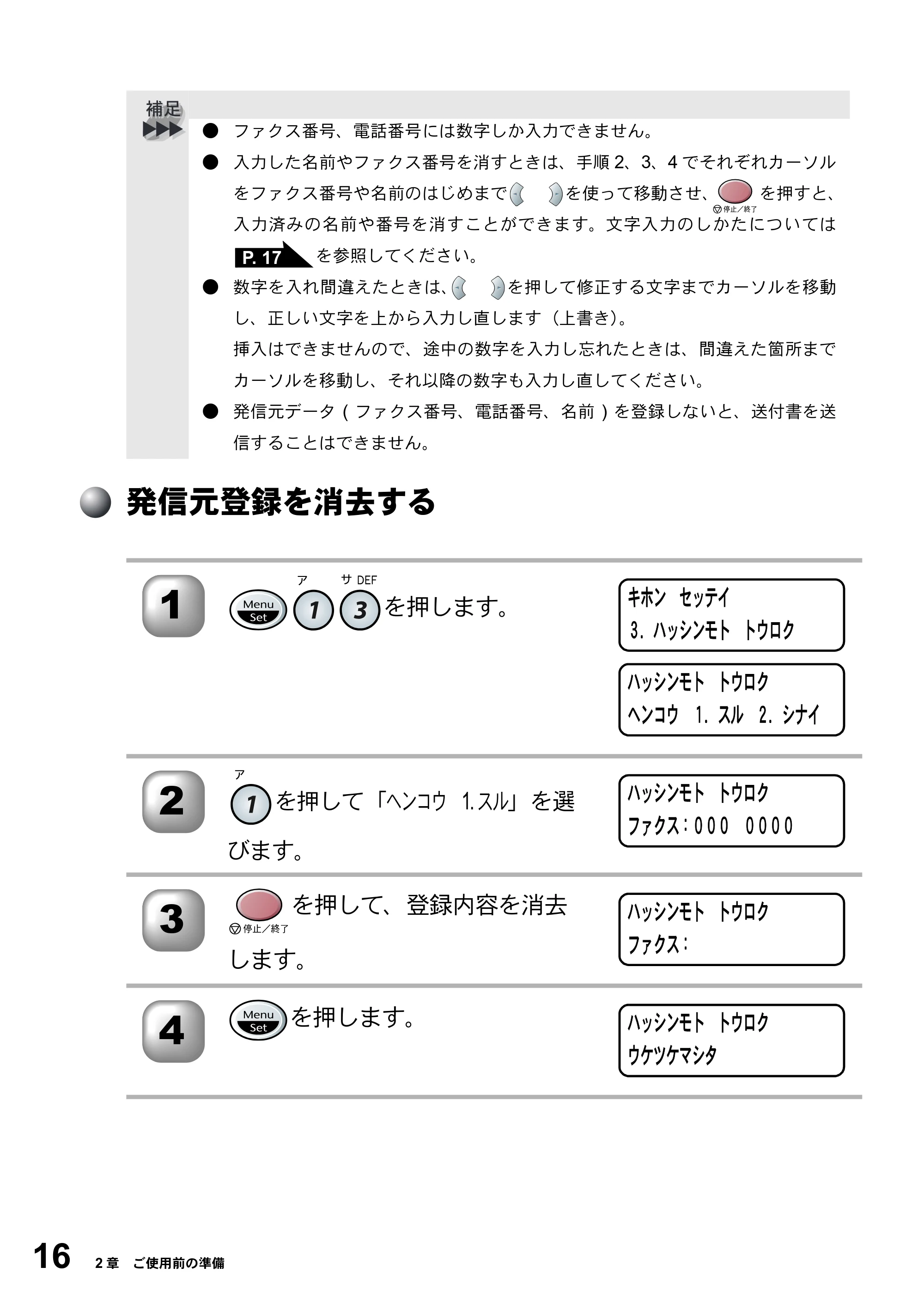 ブラザー MFC-5200J 取扱説明書（本体） — 発信元登録を消去する — 原本ページ — 42ページ