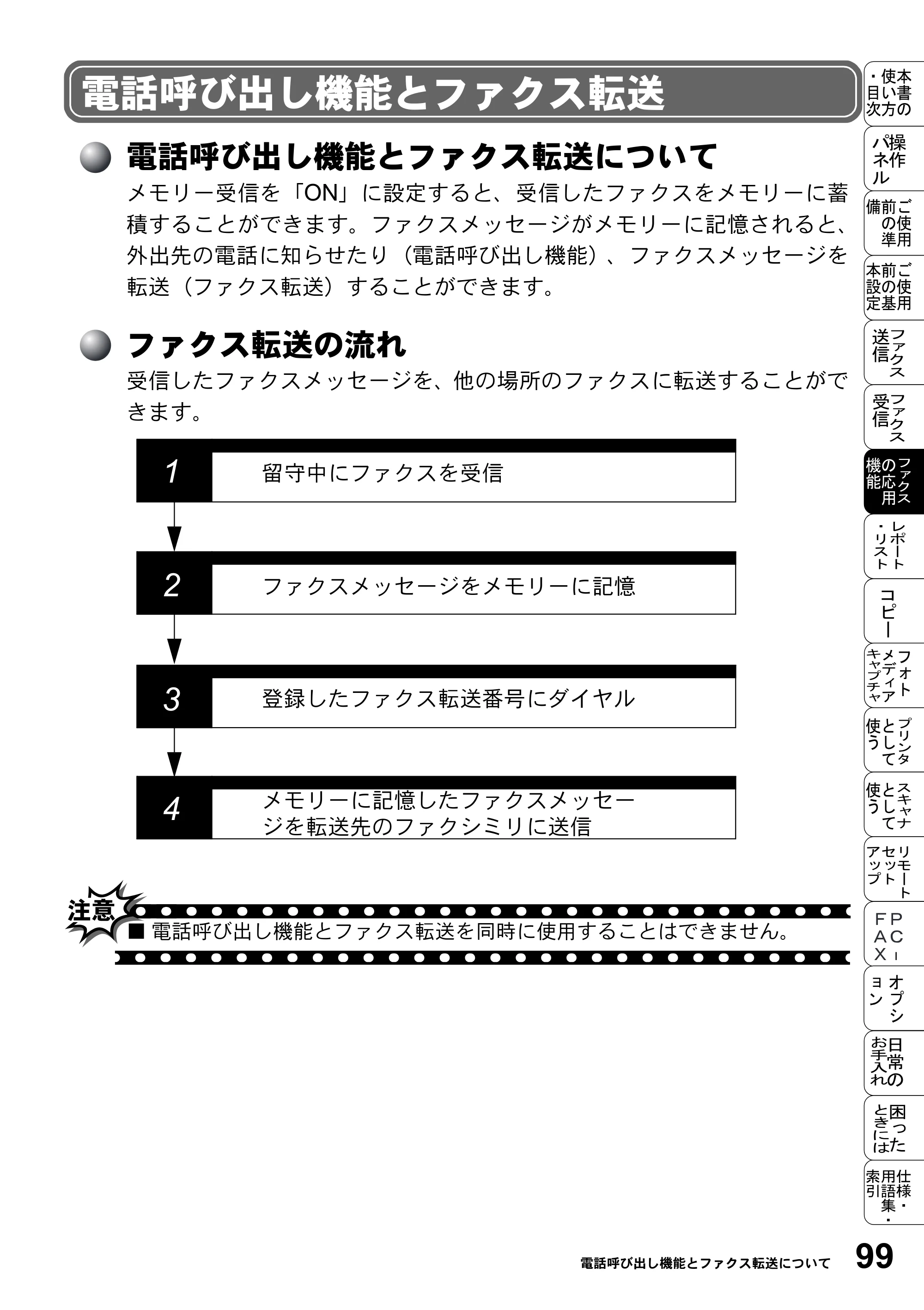 ブラザー MFC-5200J 取扱説明書（本体） — 電話呼び出し機能とファクス転送 — 原本ページ — 125ページ