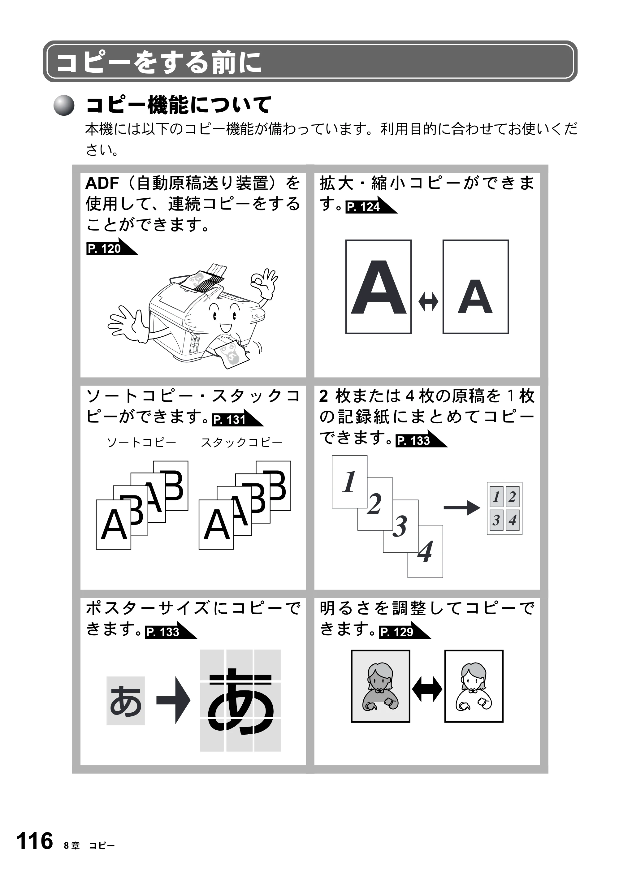 ブラザー MFC-5200J 取扱説明書（本体） — コピーをする前に — 原本ページ — 142ページ