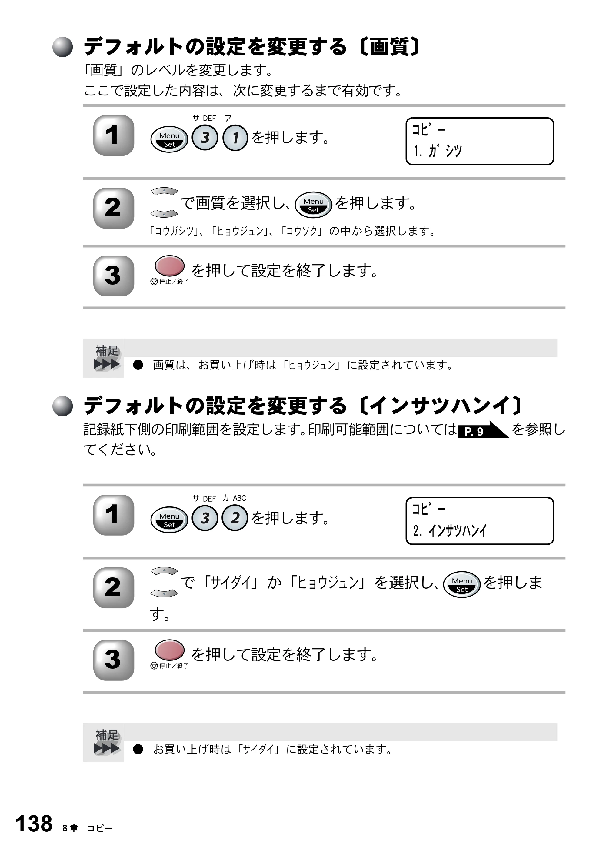 ブラザー MFC-5200J 取扱説明書（本体） — デフォルトの設定を変更する〔画質〕 — 原本ページ — 164ページ