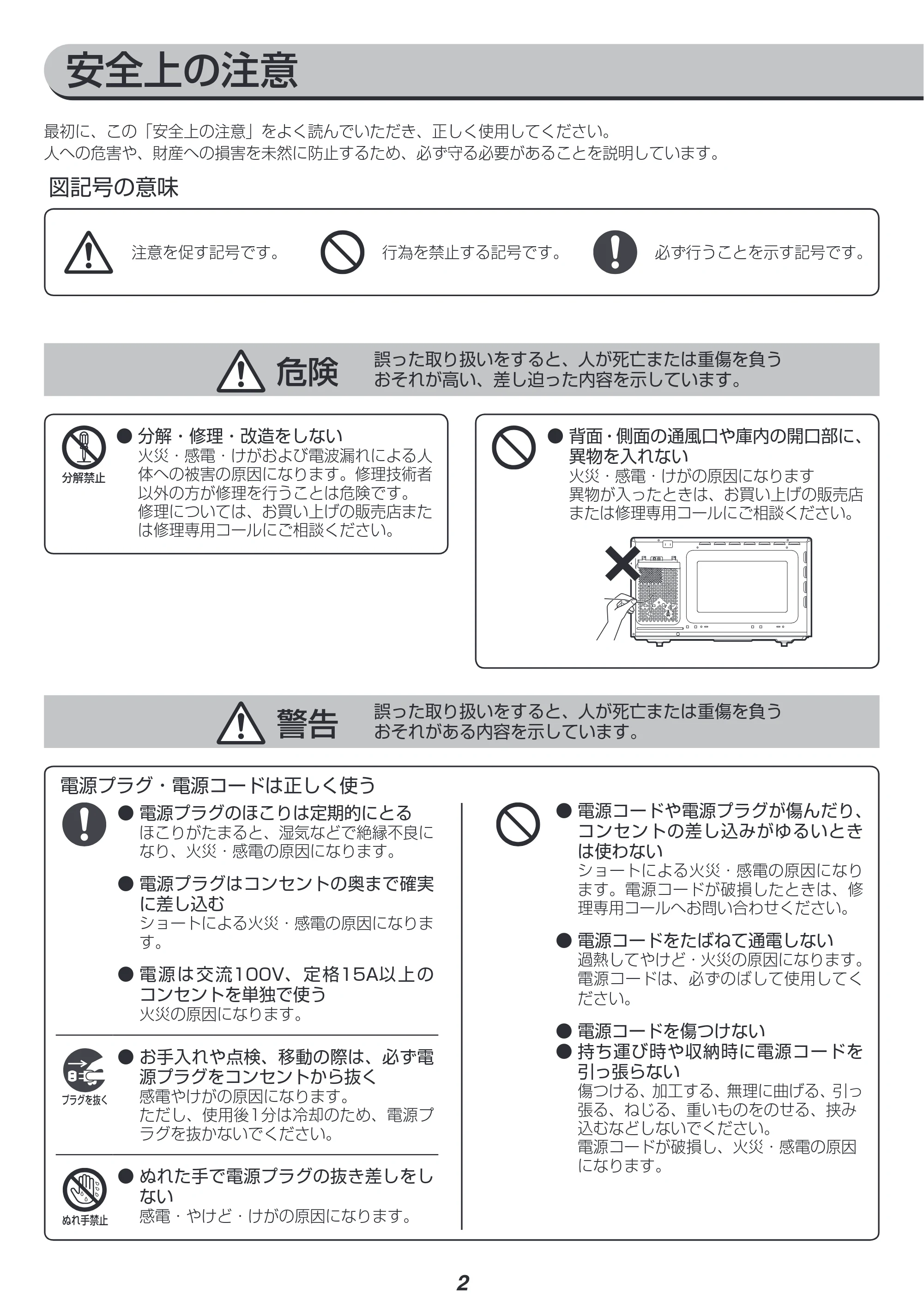 アイリスオーヤマ IMB-T2201 取扱説明書 — 原本ページ — 2ページ