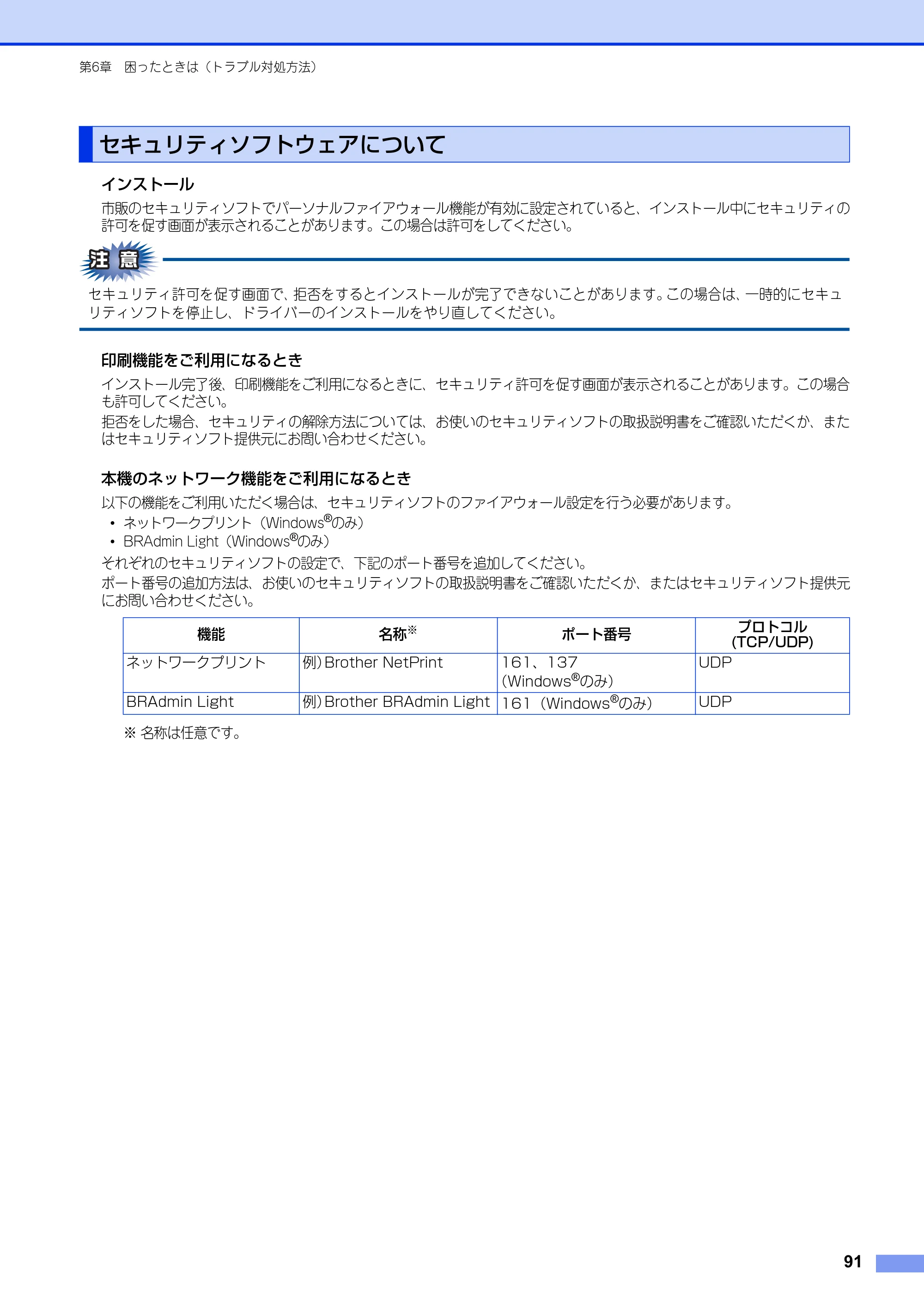 ブラザー HL-3140CW / HL-3170CDW ユーザーズガイド ～ネットワーク編～ — セキュリティソフトウェアについて — 原本ページ — 92ページ