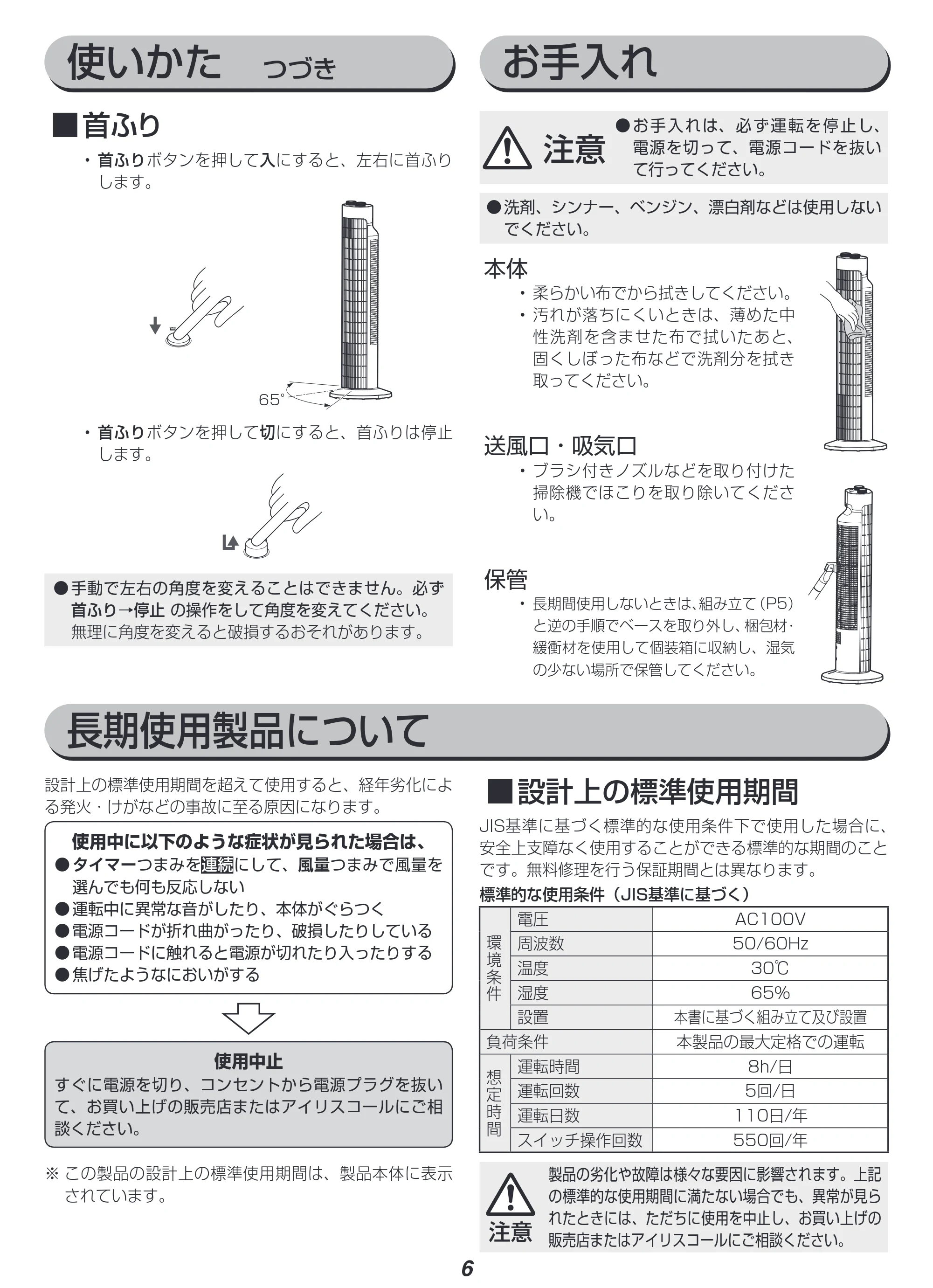 アイリスオーヤマ KTWF-M72 取扱説明書 — 原本ページ — 6ページ