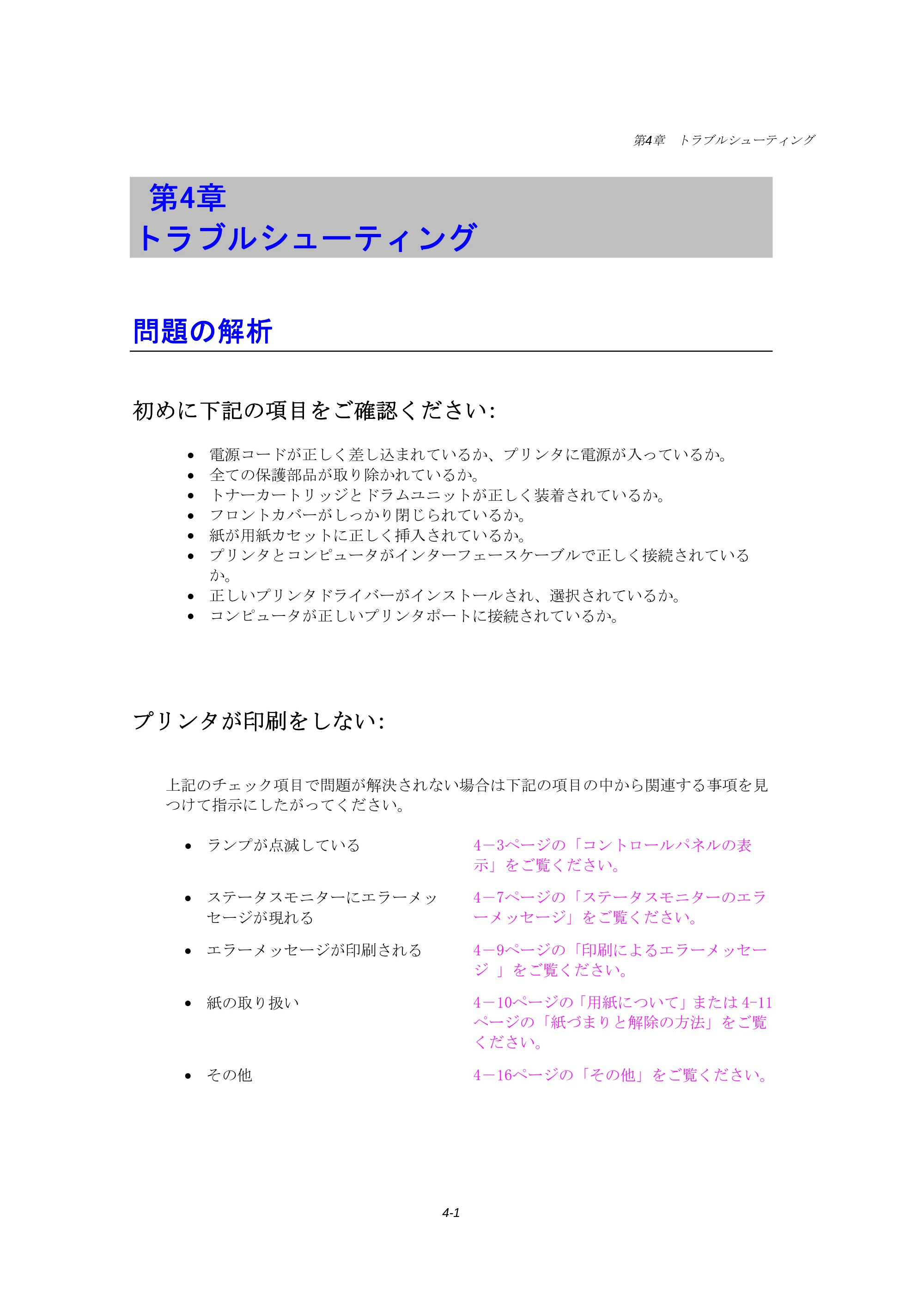ブラザー HL-1240 取扱説明書（本体） — 第４章 トラブルシューティング — 原本ページ — 67ページ