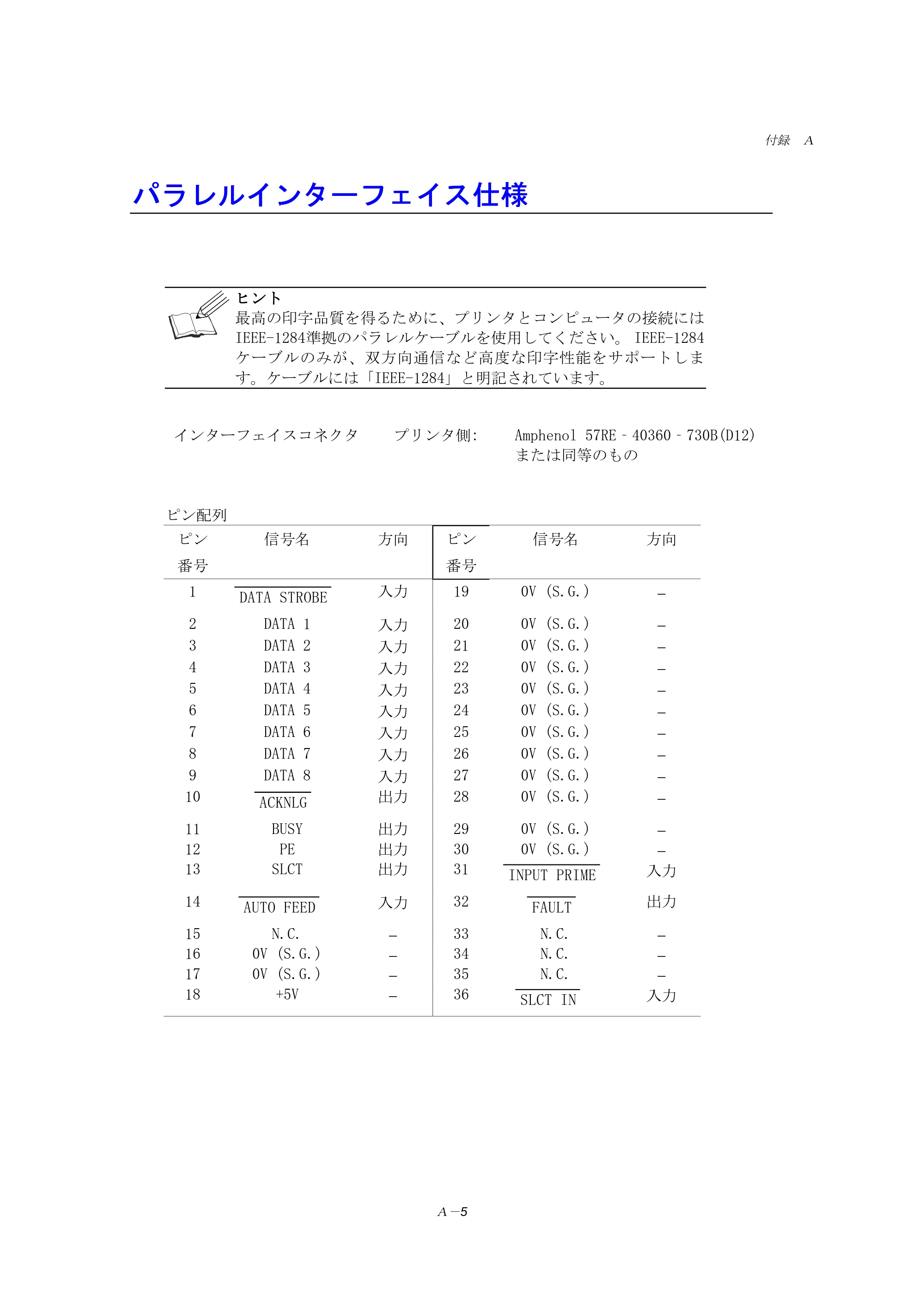 ブラザー HL-1240 取扱説明書（本体） — パラレルインターフェイス仕様 — 原本ページ — 94ページ