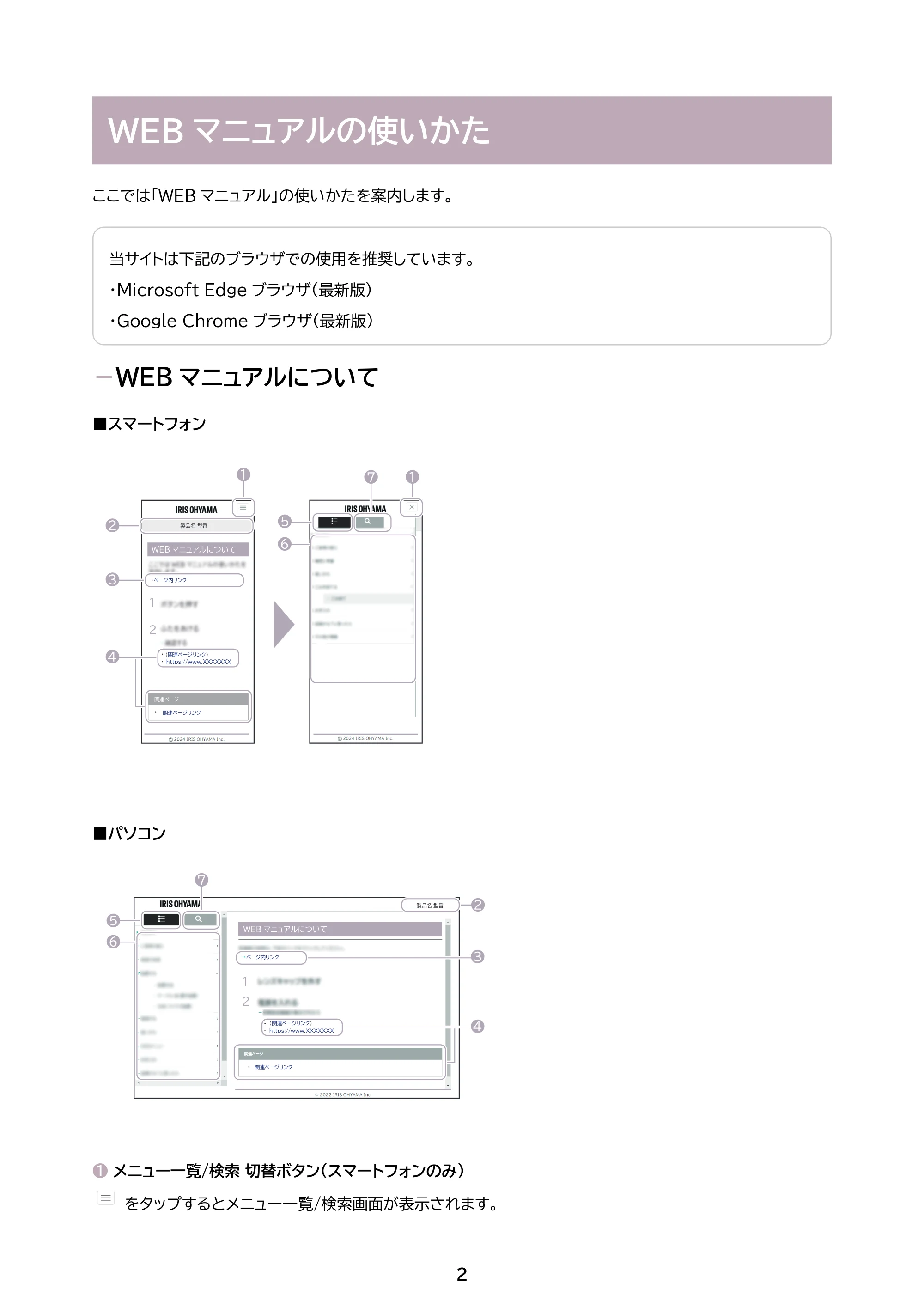 アイリスオーヤマ HIR-MS102 取扱説明書 — 原本ページ — 2ページ