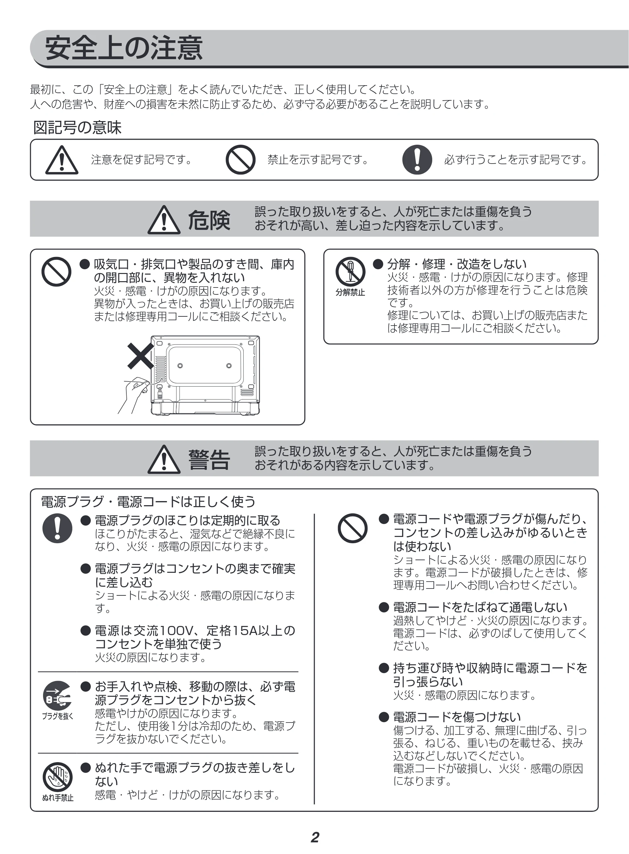 アイリスオーヤマ MO-F1808 取扱説明書 — 原本ページ — 2ページ