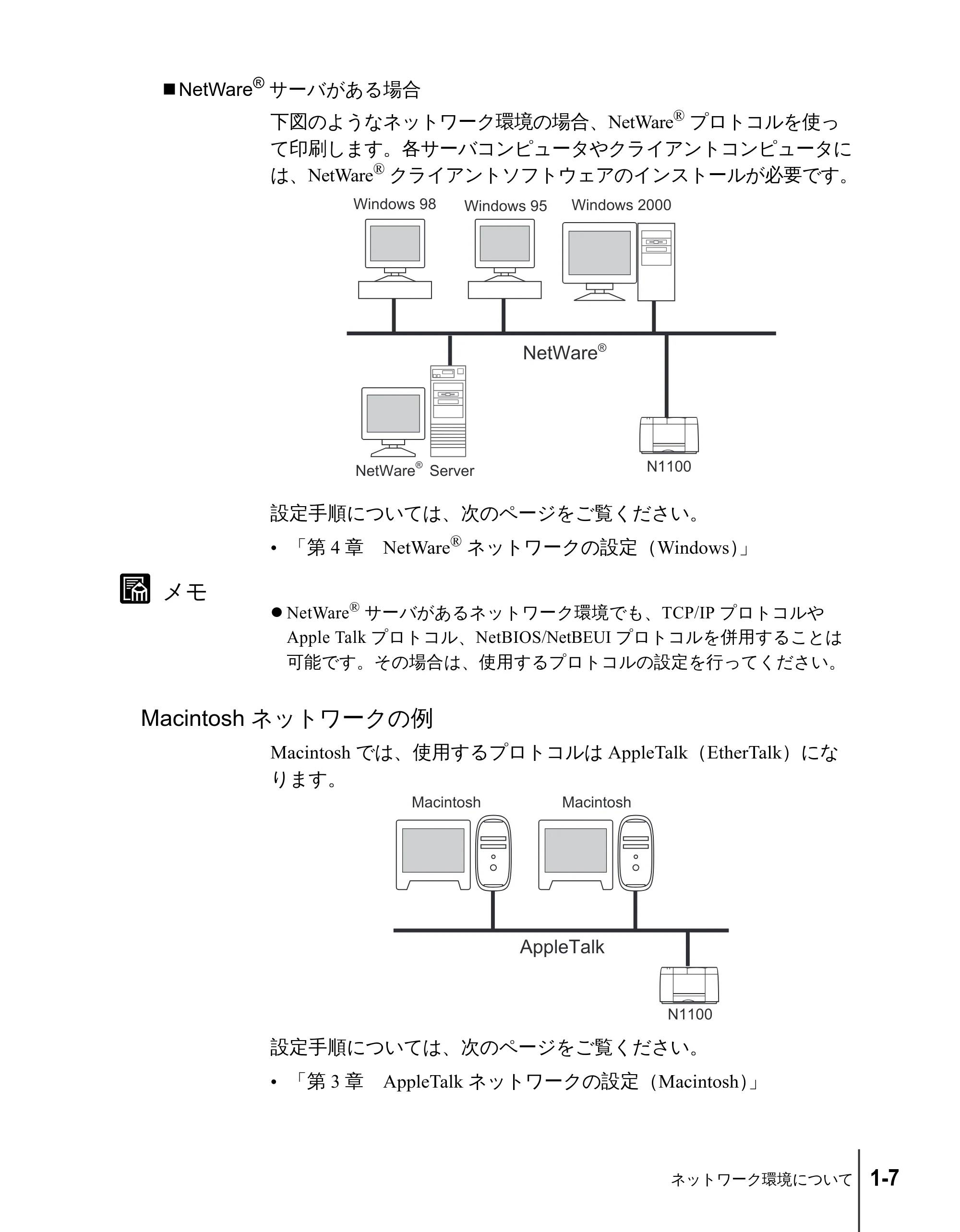 キヤノン N2100/N1100 ネットワークガイド （PDF形式／1.85Mバイト） — NetWare(R)サーバがある場合 — 原本ページ — 17ページ