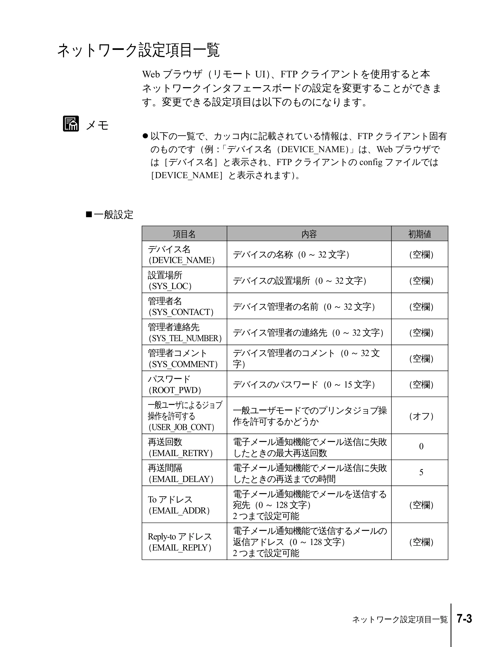 キヤノン N2100/N1100 ネットワークガイド （PDF形式／1.85Mバイト） — ネットワーク設定項目一覧 — 原本ページ — 105ページ