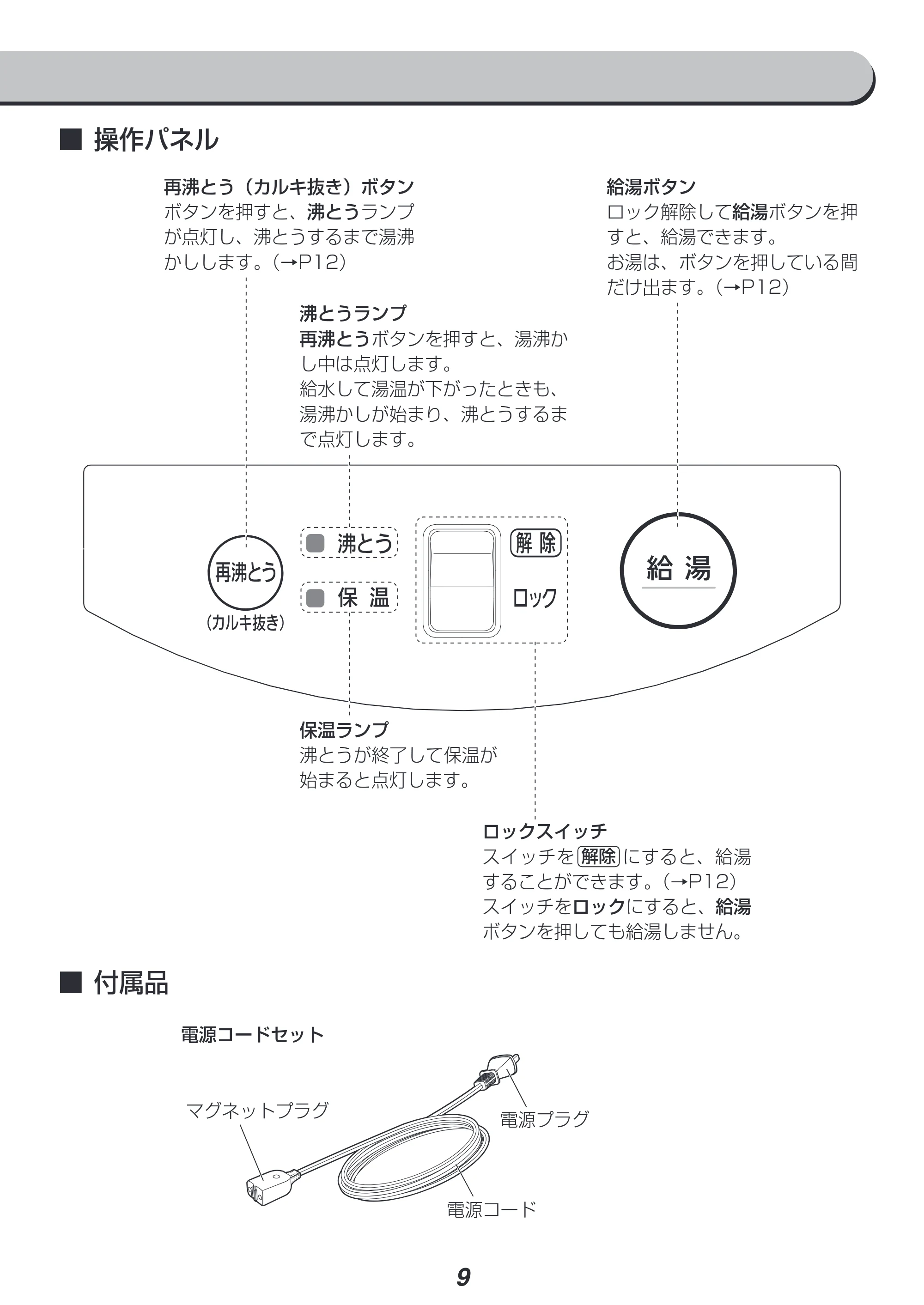 アイリスオーヤマ IMHD-122 取扱説明書 — 原本ページ — 9ページ