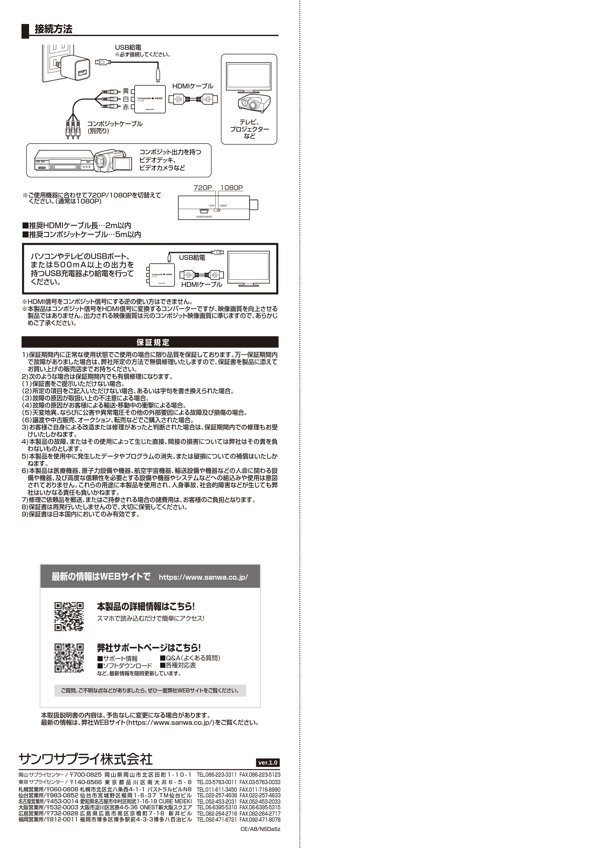 サンワサプライ VGA-CVHD4 取扱説明書 — 原本ページ — 2ページ