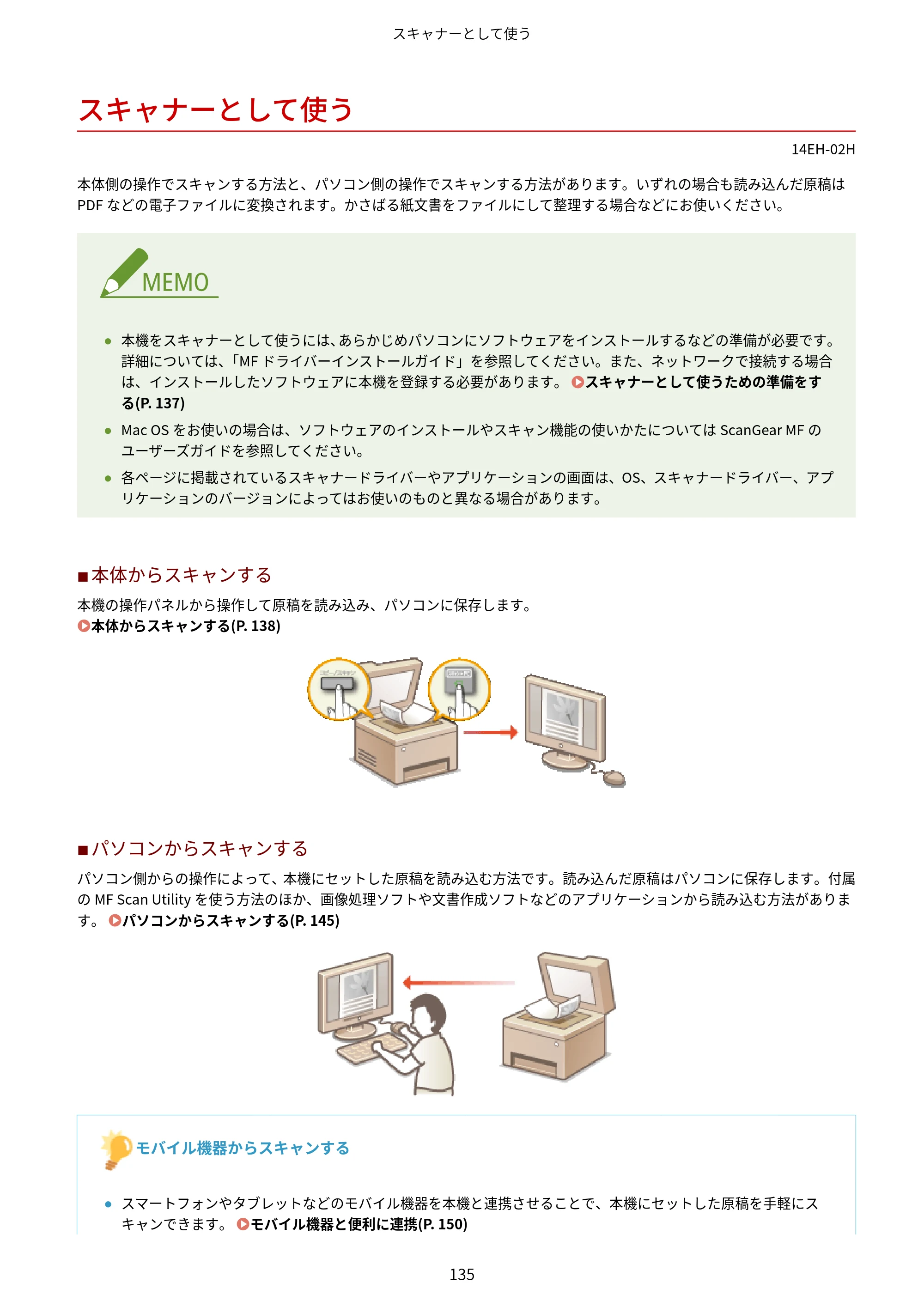 キヤノン MF244dw/MF242dw/MF232w ユーザーズガイド 2021年9月9日掲載（PDF：5.43MB） — スキャナーとして使う — 原本ページ — 141ページ