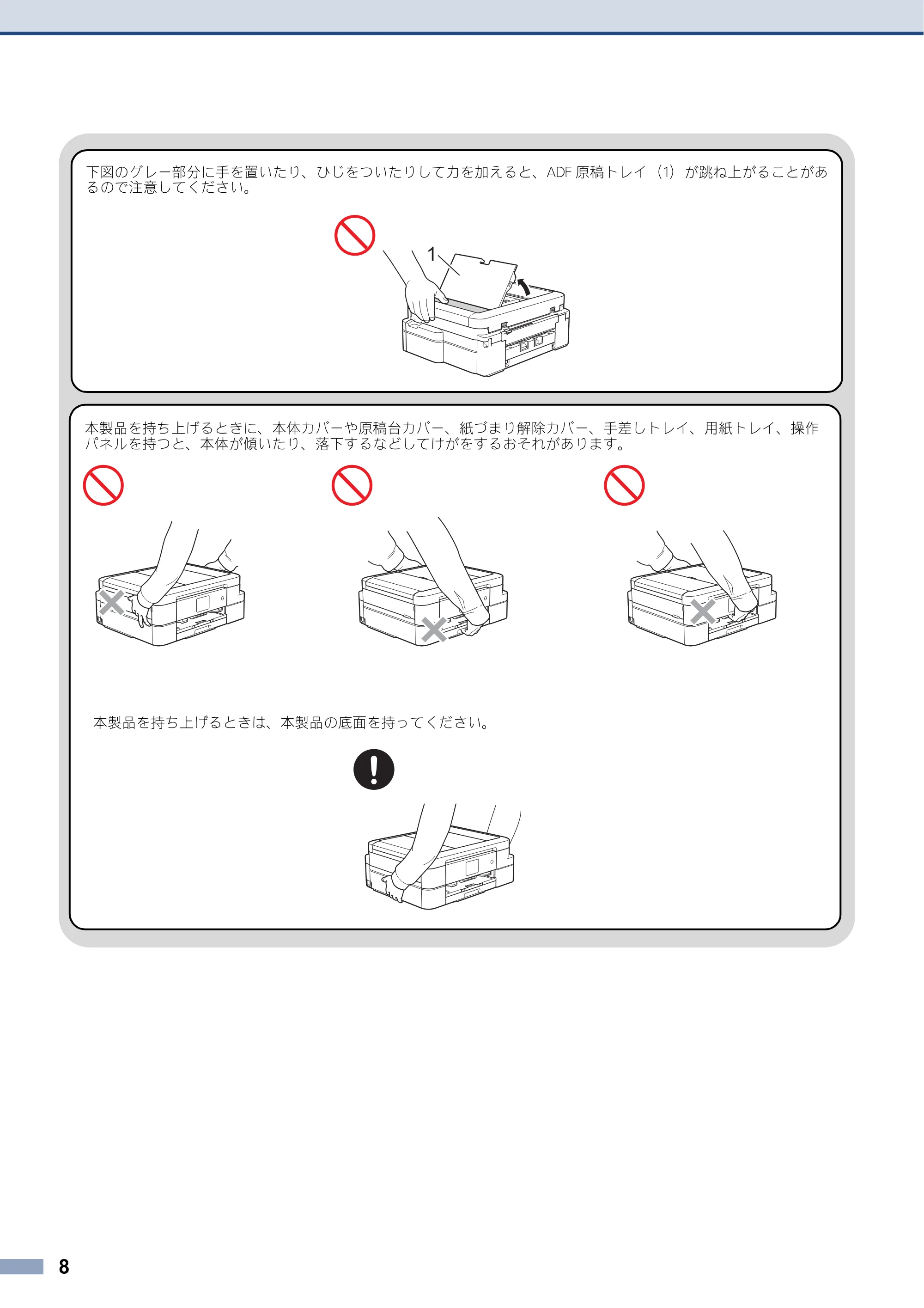 ブラザー DCP-J983N 安全にお使いいただくために — 原本ページ — 8ページ