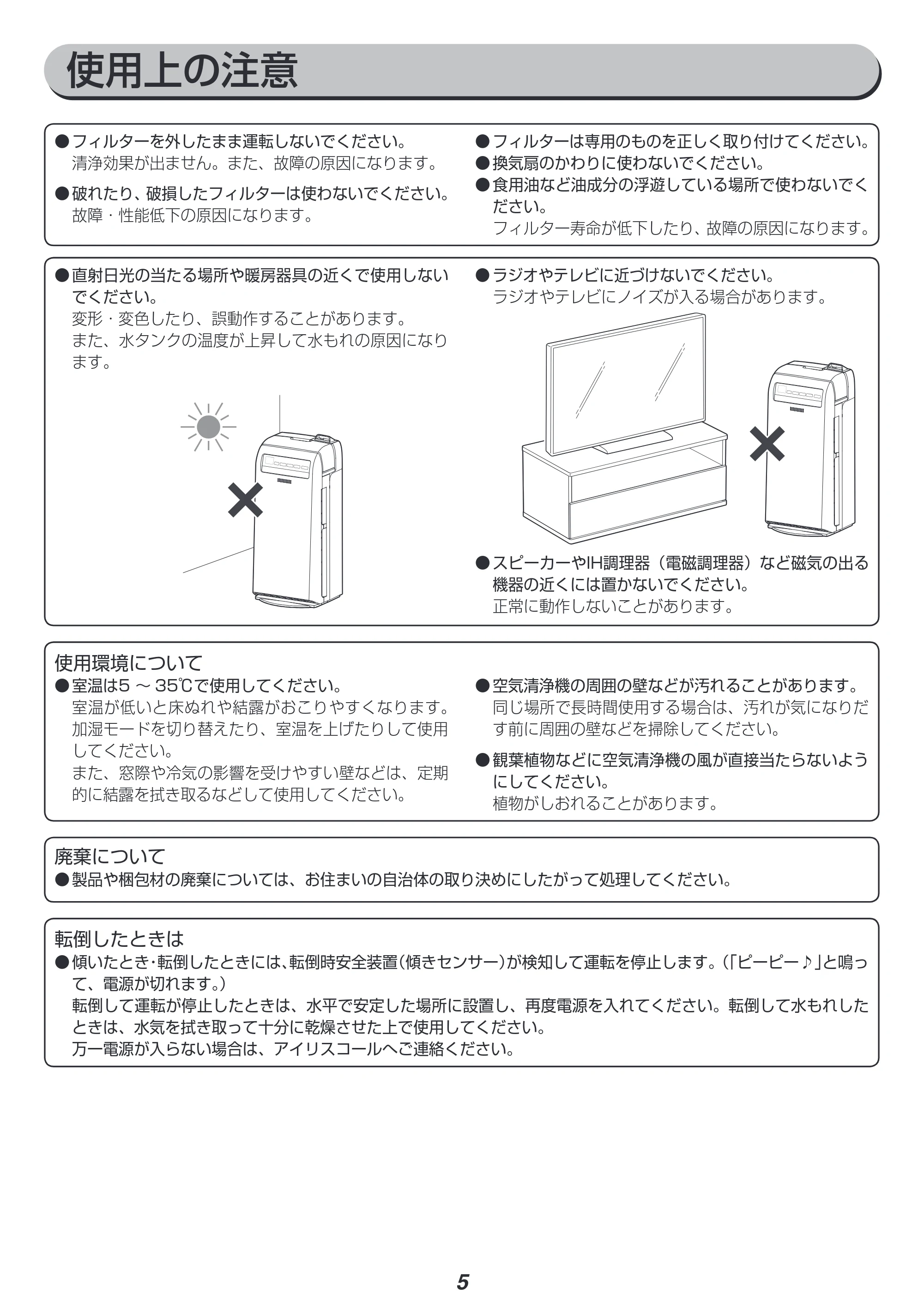 アイリスオーヤマ HXF-B40 取扱説明書 — 原本ページ — 5ページ