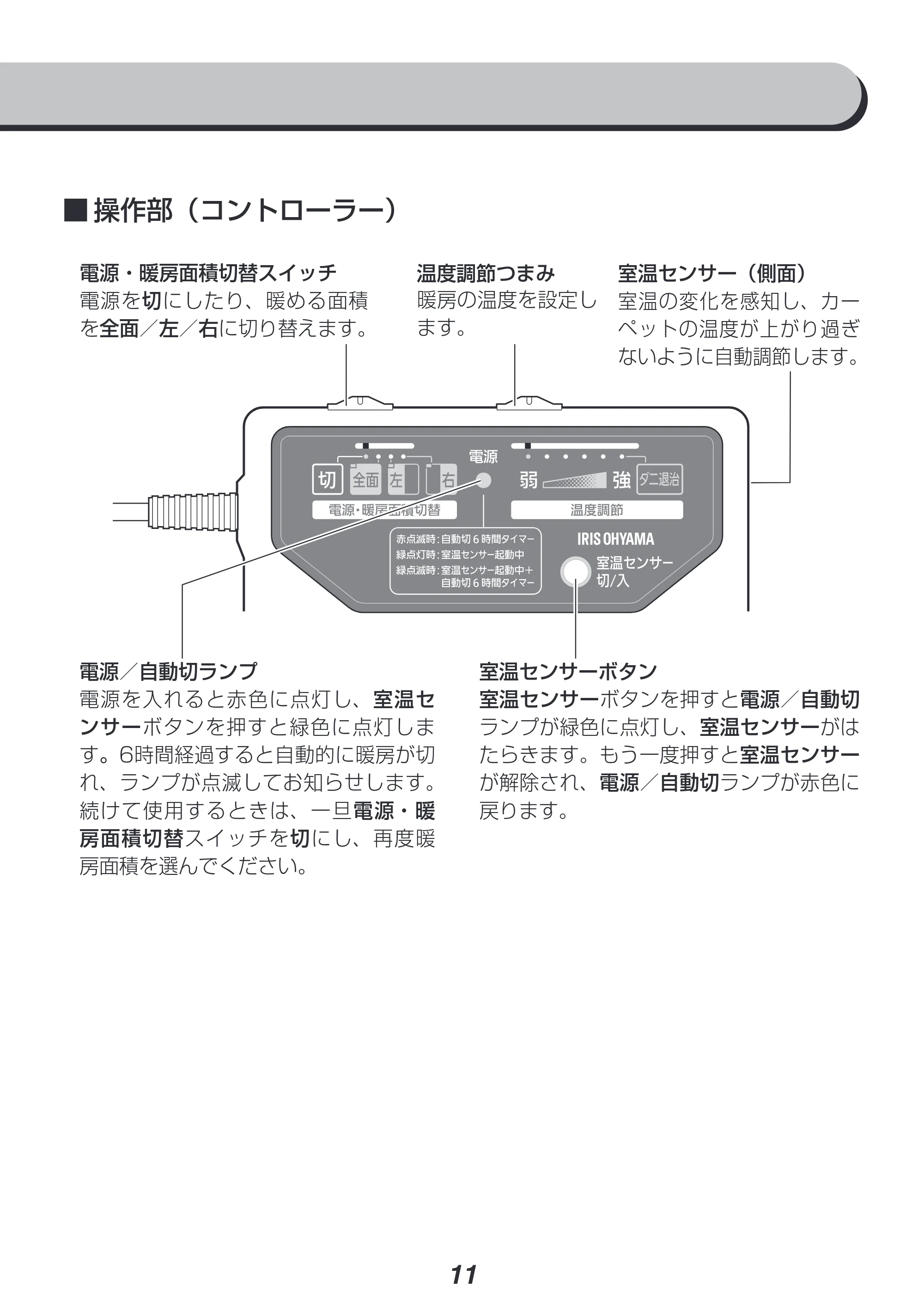 アイリスオーヤマ HCM-T1818 取扱説明書 — 原本ページ — 11ページ