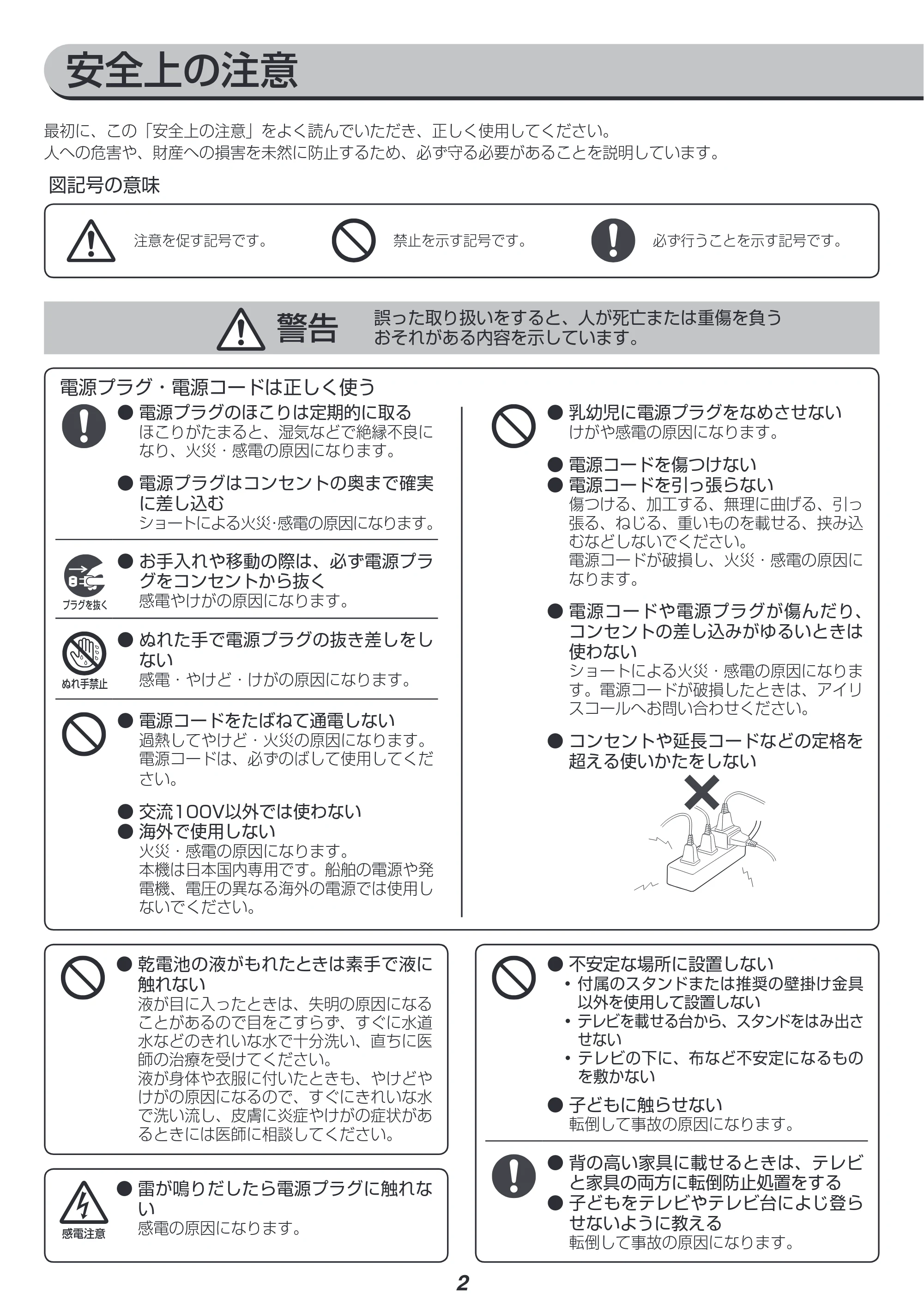 アイリスオーヤマ LT-50B625K 取扱説明書 — 原本ページ — 2ページ