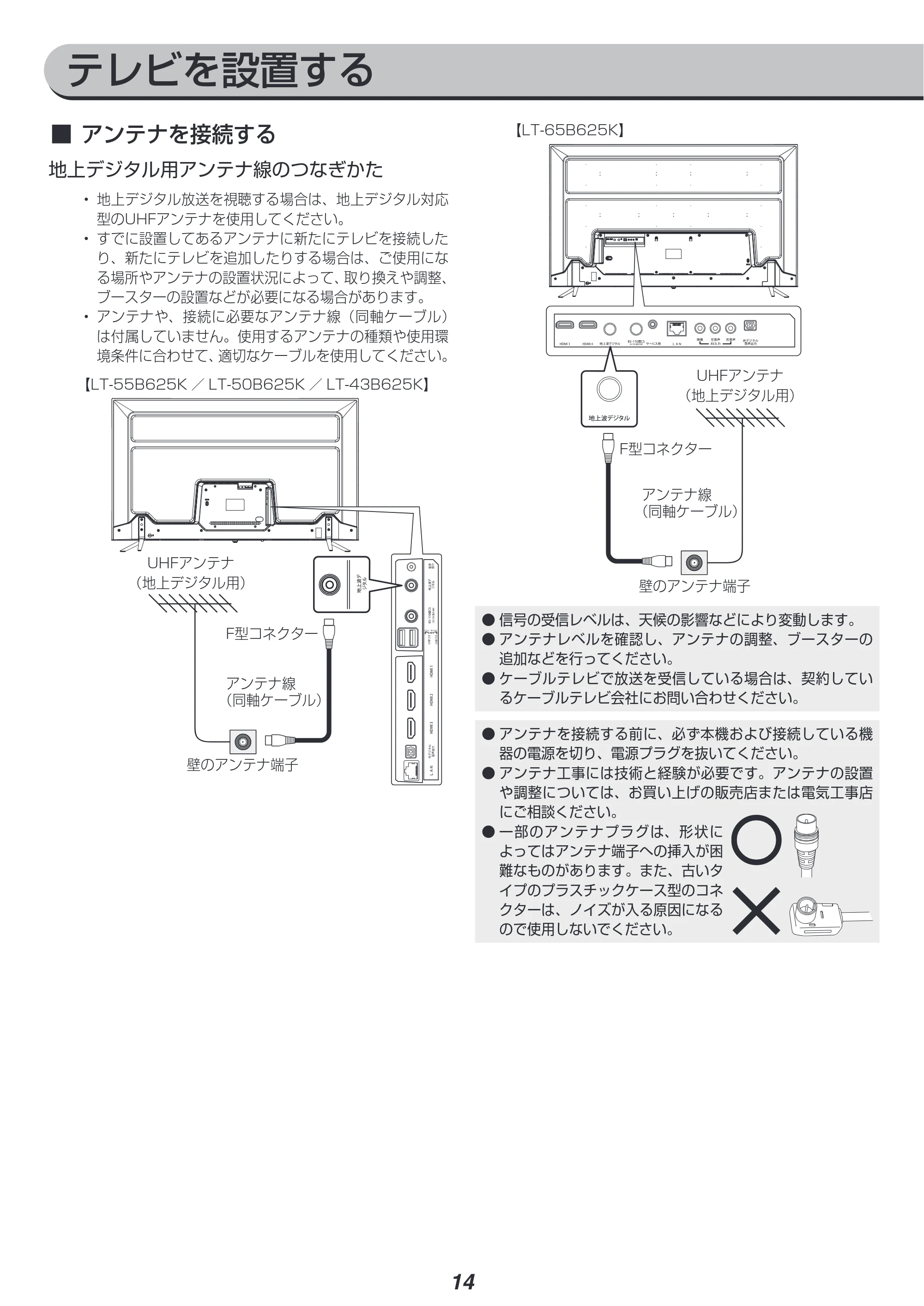 アイリスオーヤマ LT-50B625K 取扱説明書 — 原本ページ — 14ページ
