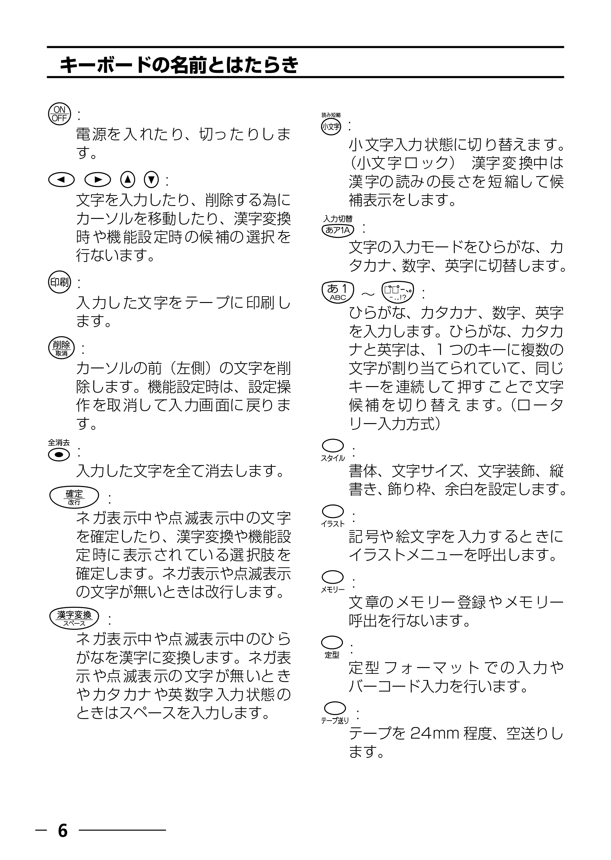 ブラザー PT-240 取扱説明書 (ユーザーズガイド) — 電池の入れ方 — 原本ページ — 8ページ