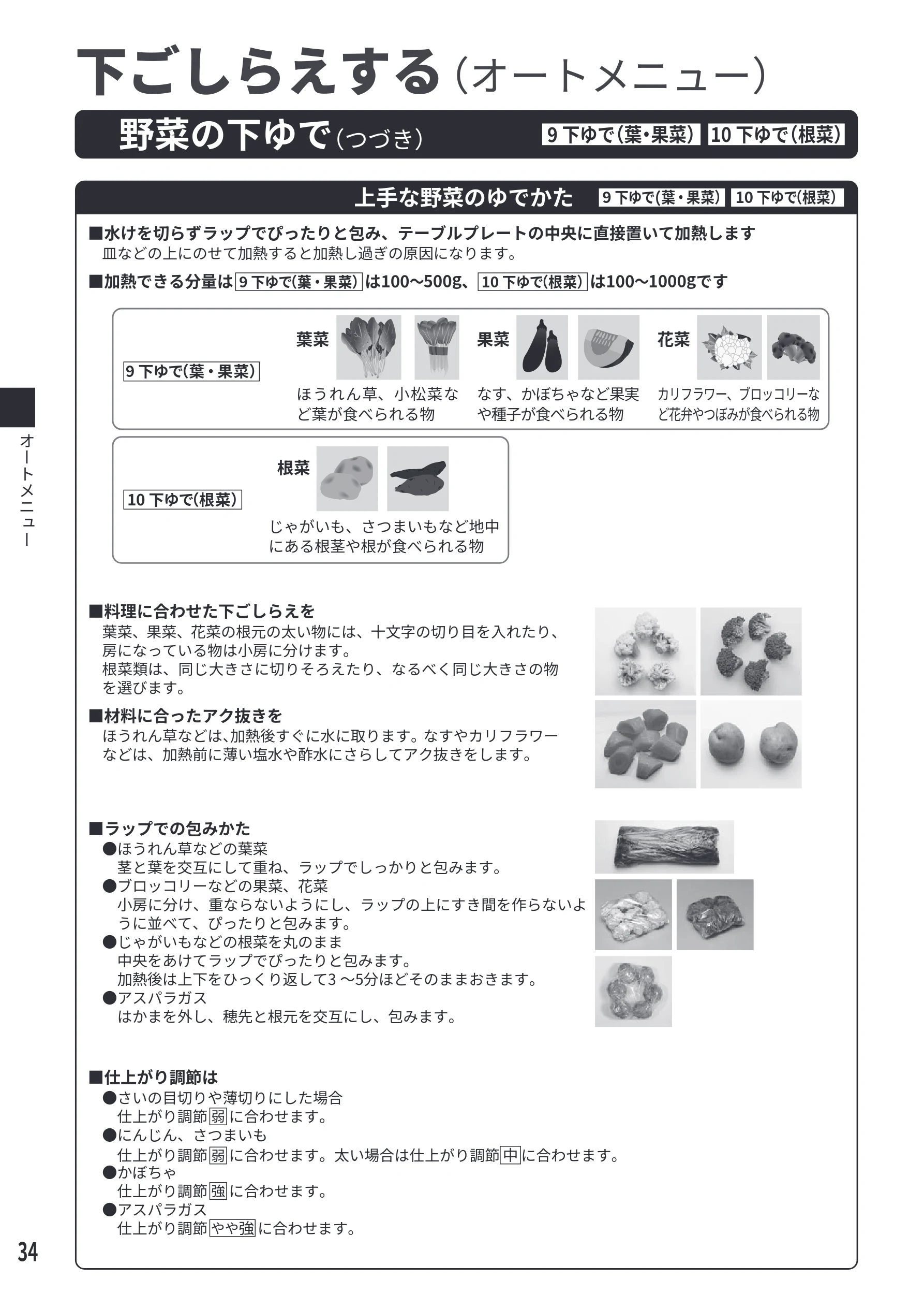 日立 MRO-S7E 取扱説明書 — 調理する — 図版 34-1 — 34ページ