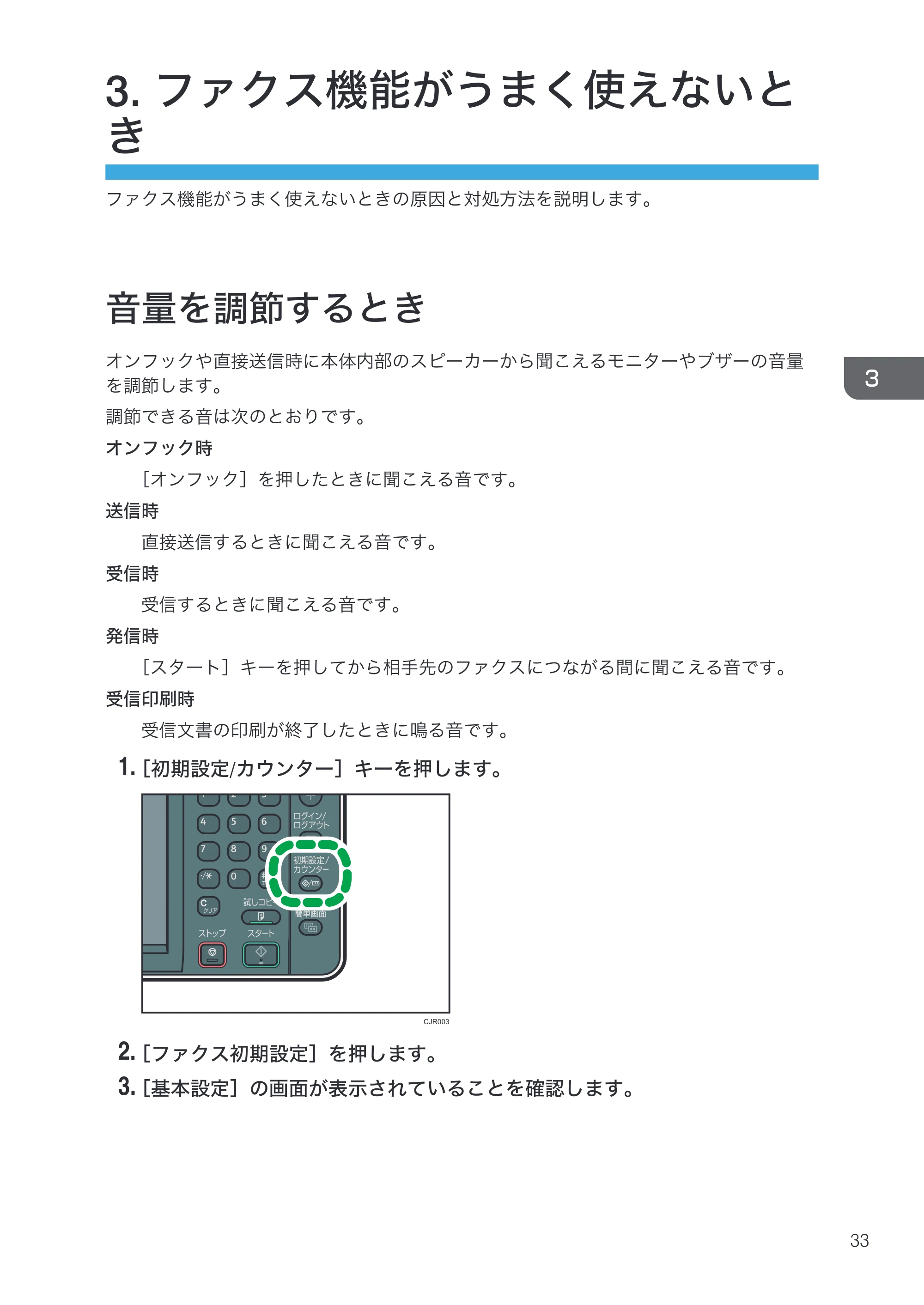 京セラ TASKalfa 4000w / TASKalfa 4001w TASKalfa 4000w/4001w 使用説明書 (こまったときは) — 3. ファクス機能がうまく使えないとき — 原本ページ — 35ページ