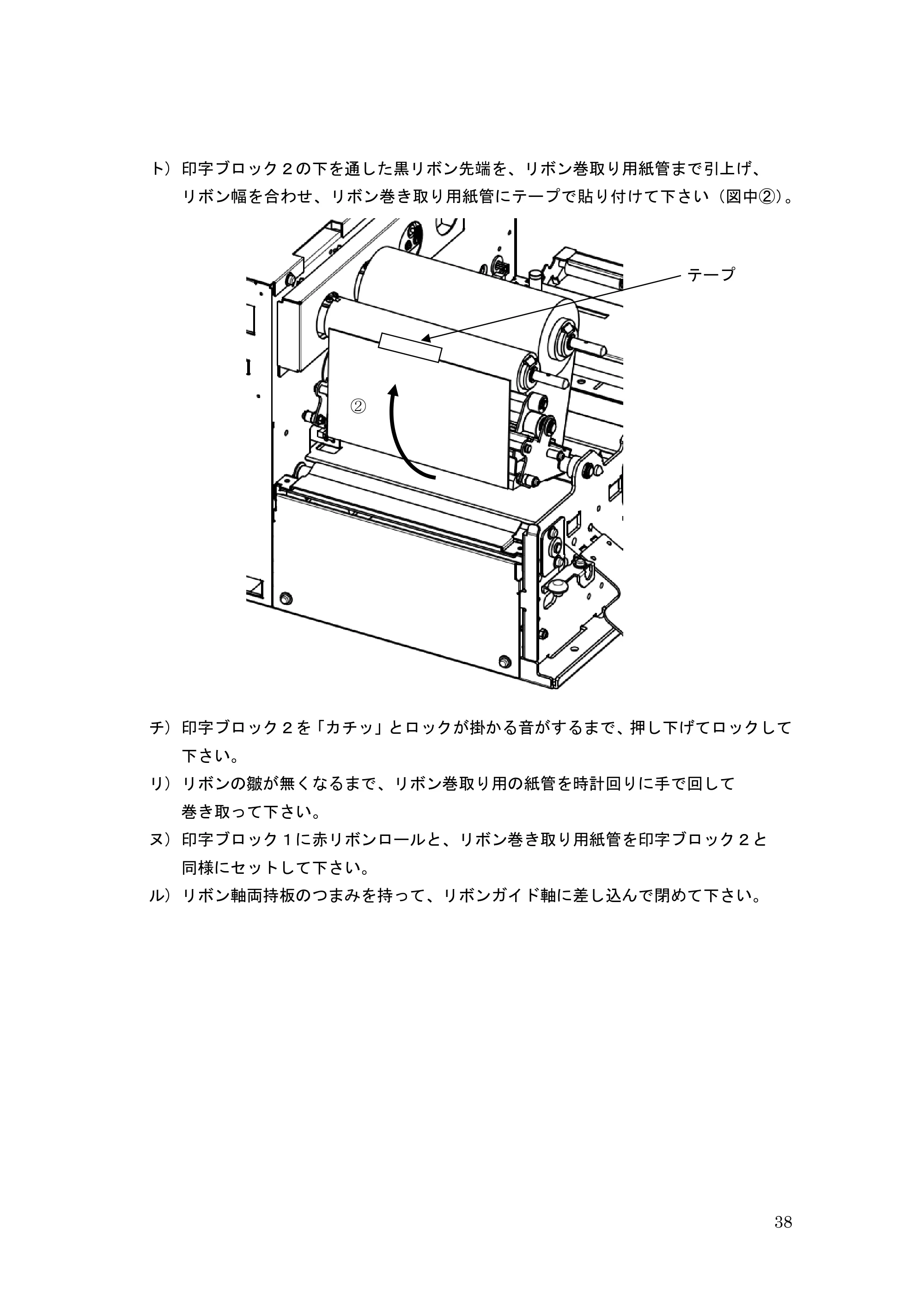 サトー GHS612R / HS612R GHS612RⅡ 取扱説明書（第10版） — 原本ページ — 38ページ