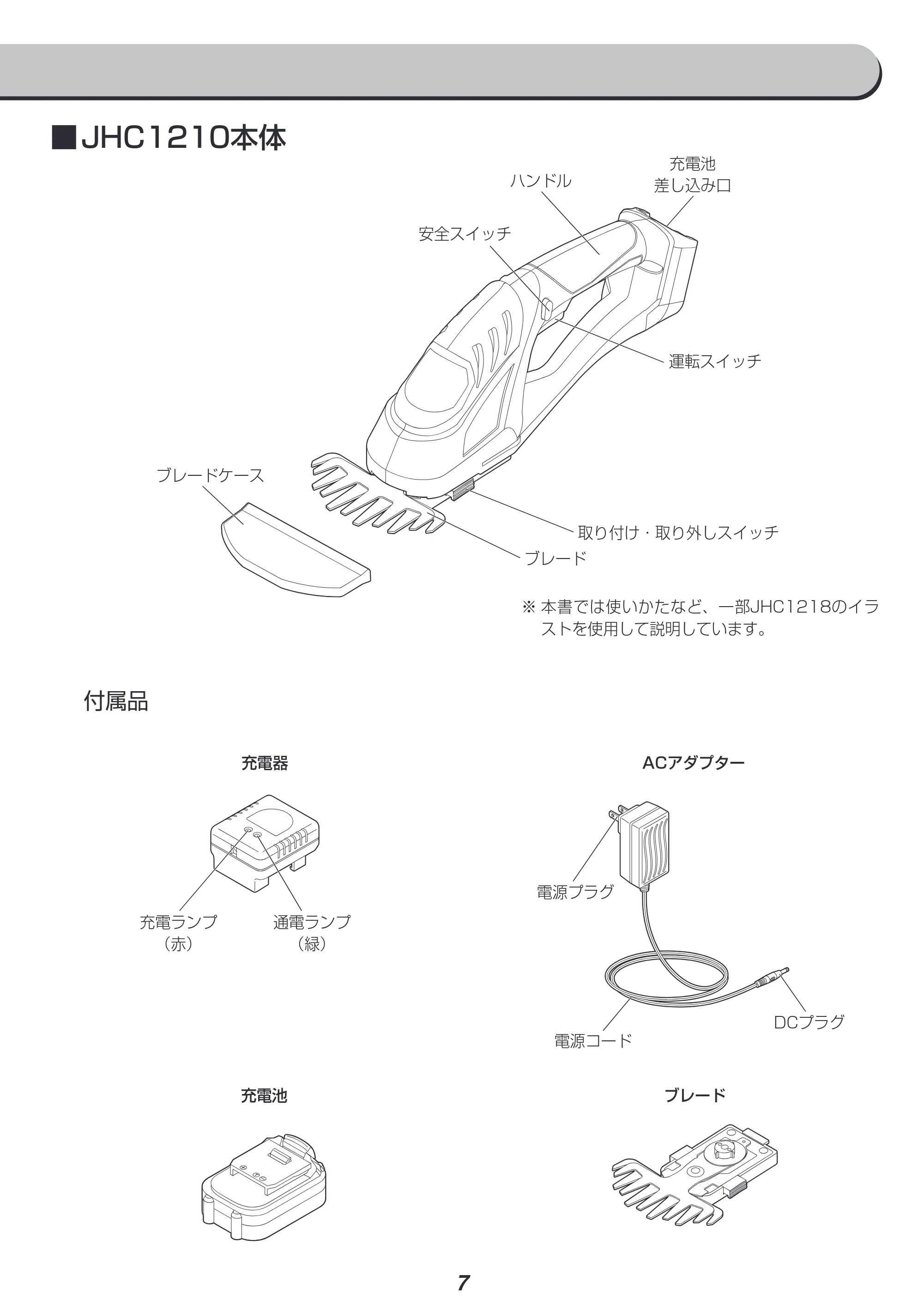 アイリスオーヤマ JHC1210 取扱説明書 — 原本ページ — 7ページ
