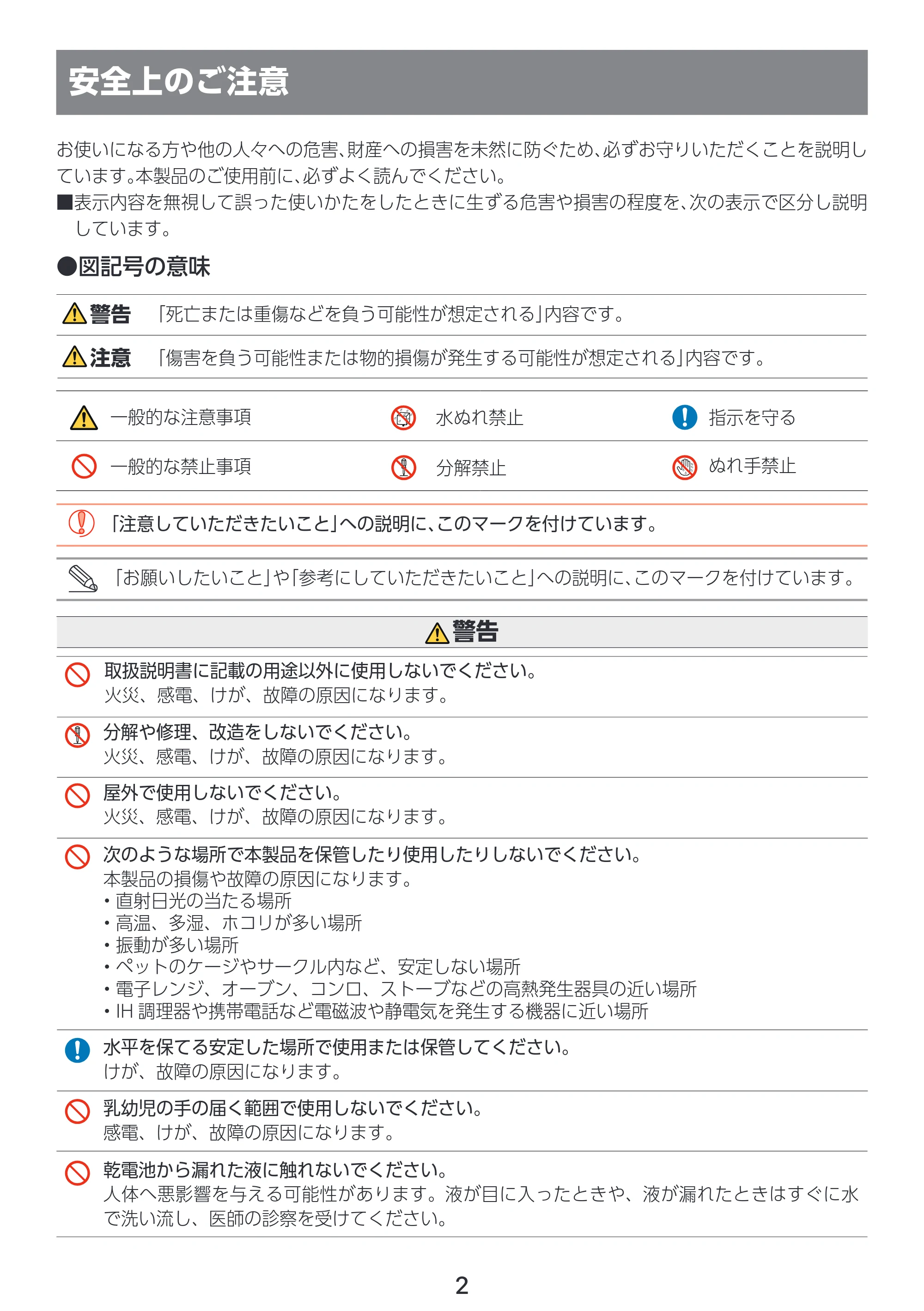 エレコム PET-AF04WH 取扱説明書 — 安全上のご注意 — 原本ページ — 3ページ