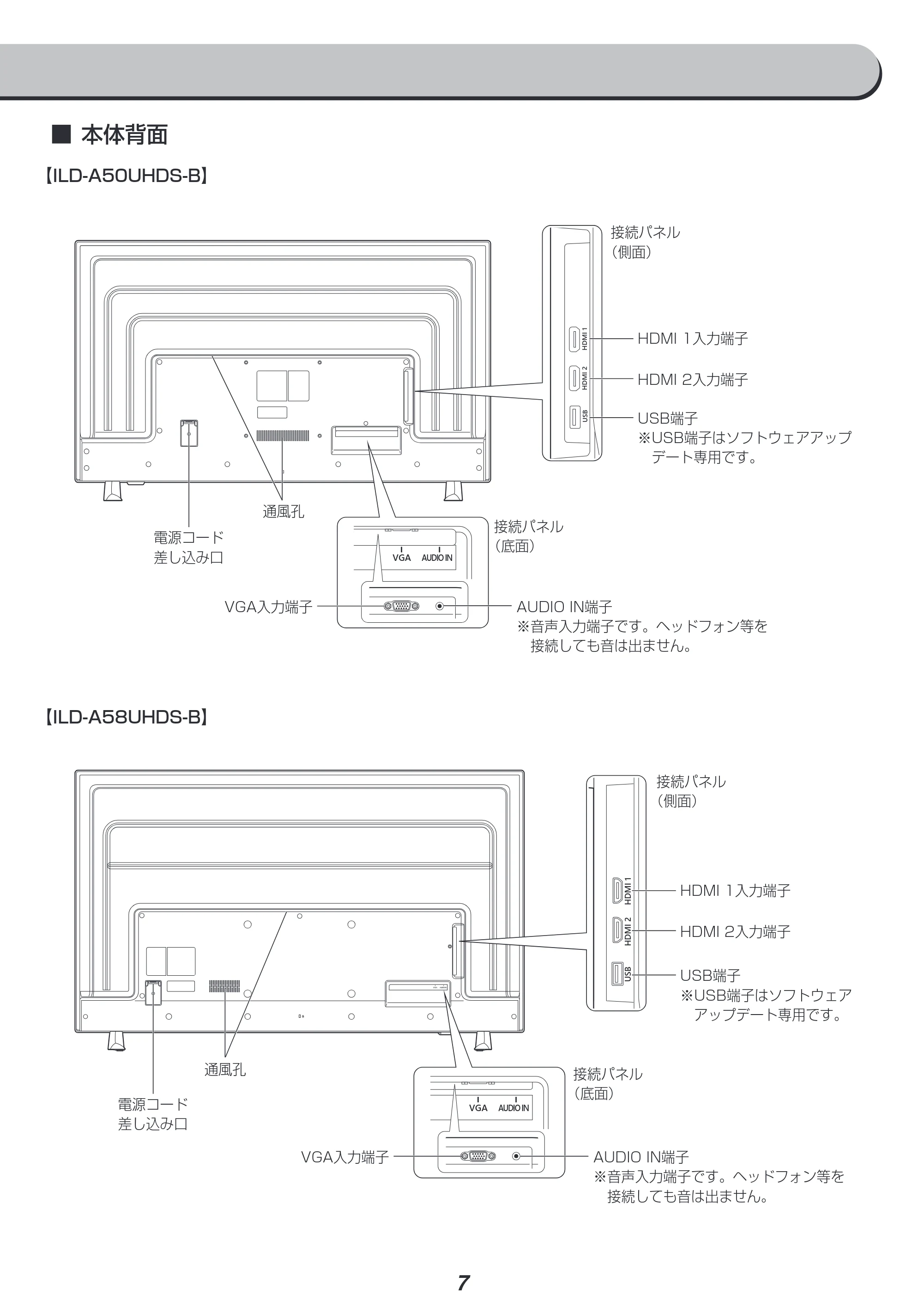 アイリスオーヤマ ILD-A50UHDS 取扱説明書 — 原本ページ — 7ページ