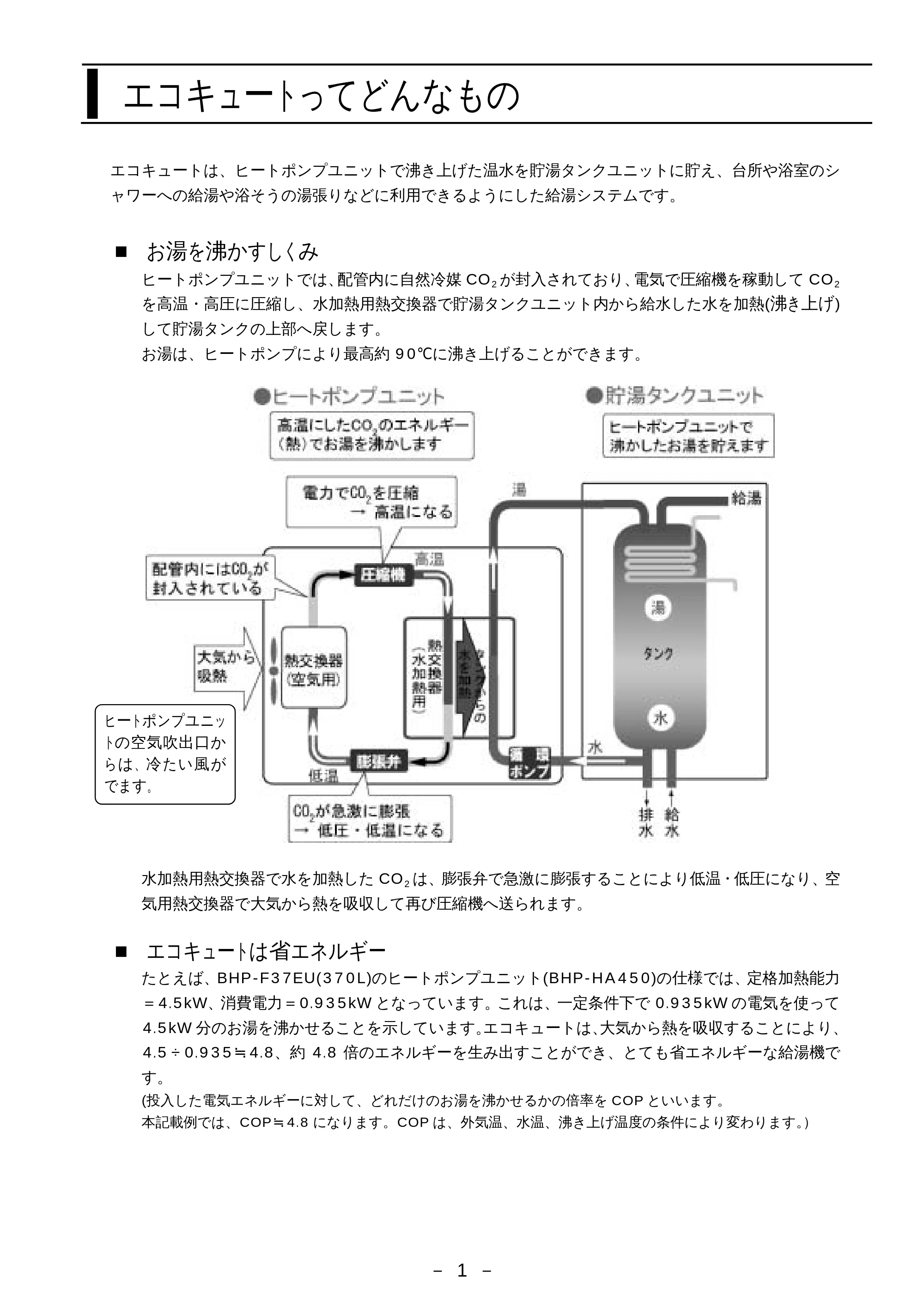 日立 BHP-F37EUK / BHP-F46EUK 取扱説明書 — エコキュ-トってどんなもの — 原本ページ — 2ページ