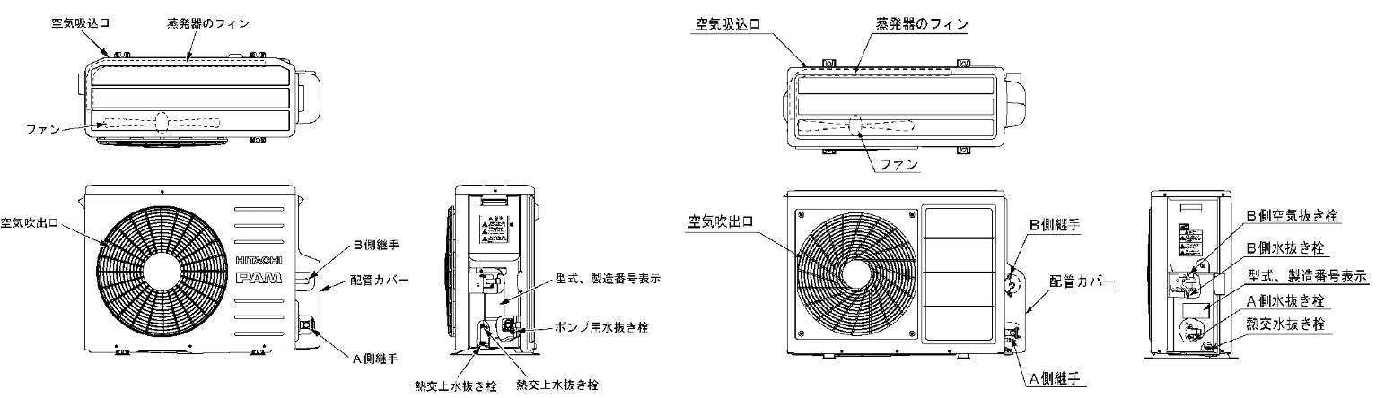 日立 BHP-F37EUK / BHP-F46EUK 取扱説明書 — 各部のなまえ(本体その1) — 図版 11-2 — 11ページ