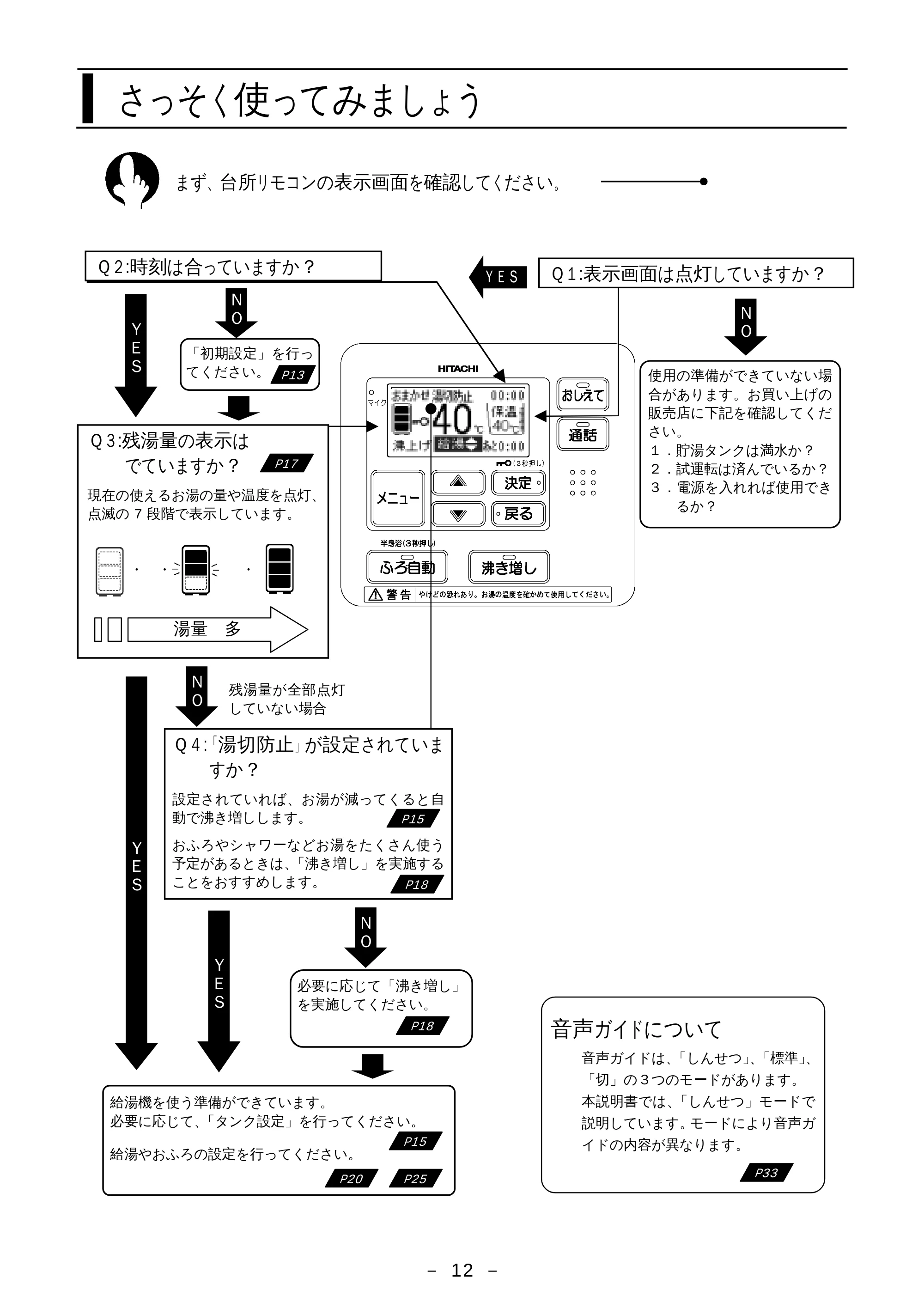 日立 BHP-F37EUK / BHP-F46EUK 取扱説明書 — さっそく使ってみましょう — 原本ページ — 13ページ