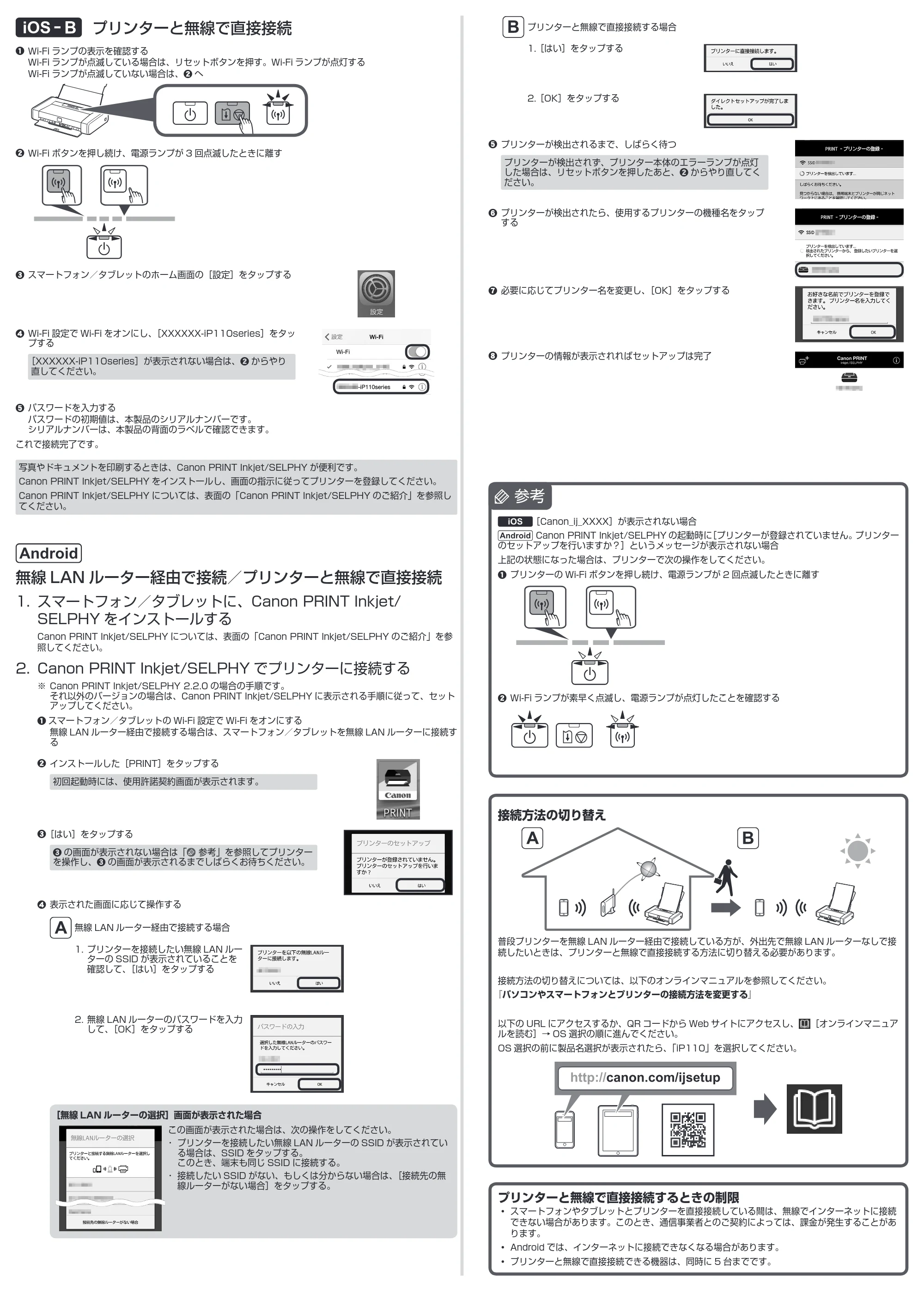キヤノン PIXUS iP110 設置マニュアル 接続編(PDF:1.44MB) — 原本ページ — 2ページ