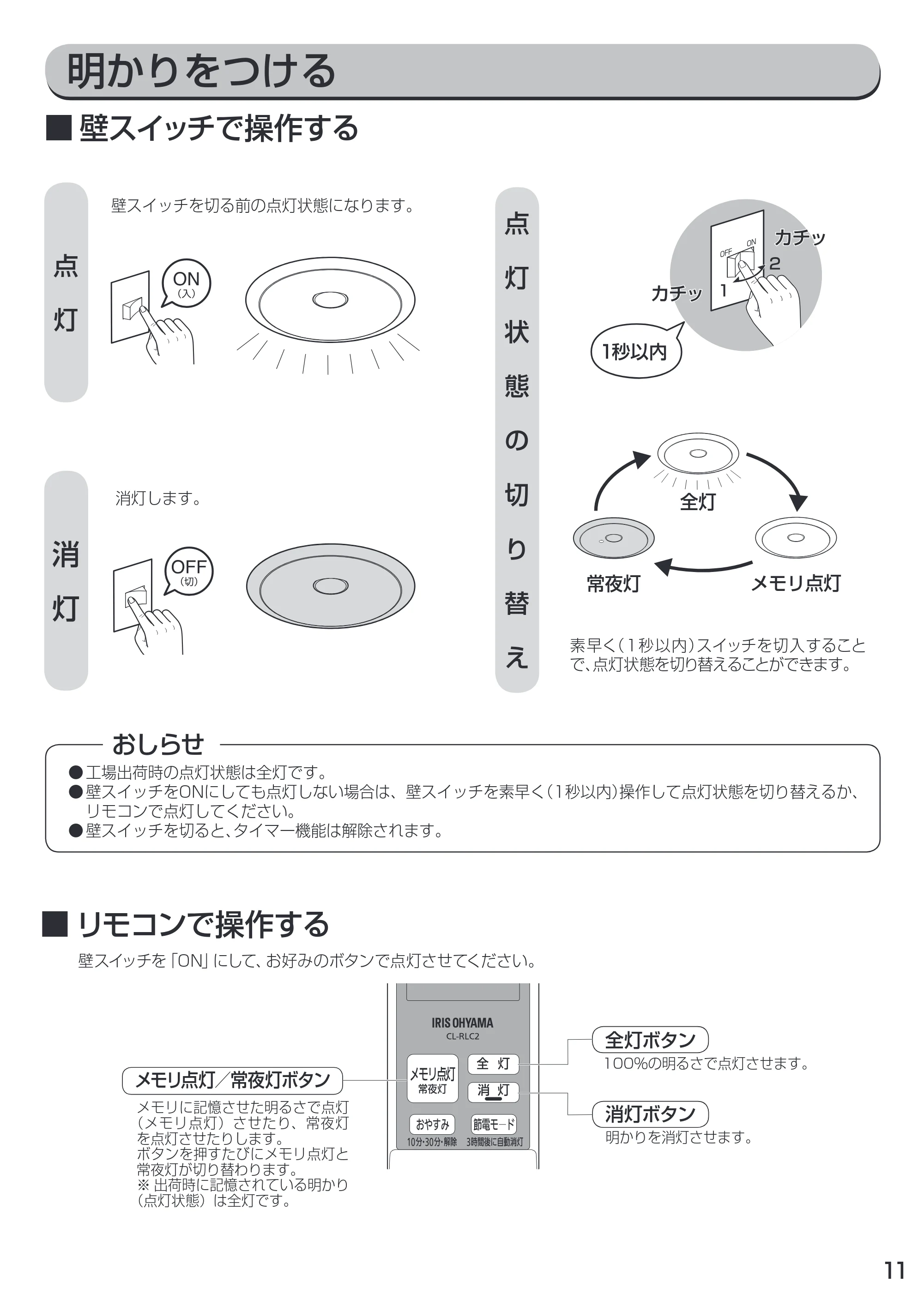 アイリスオーヤマ CL8N-FEIII 取扱説明書 — 原本ページ — 11ページ