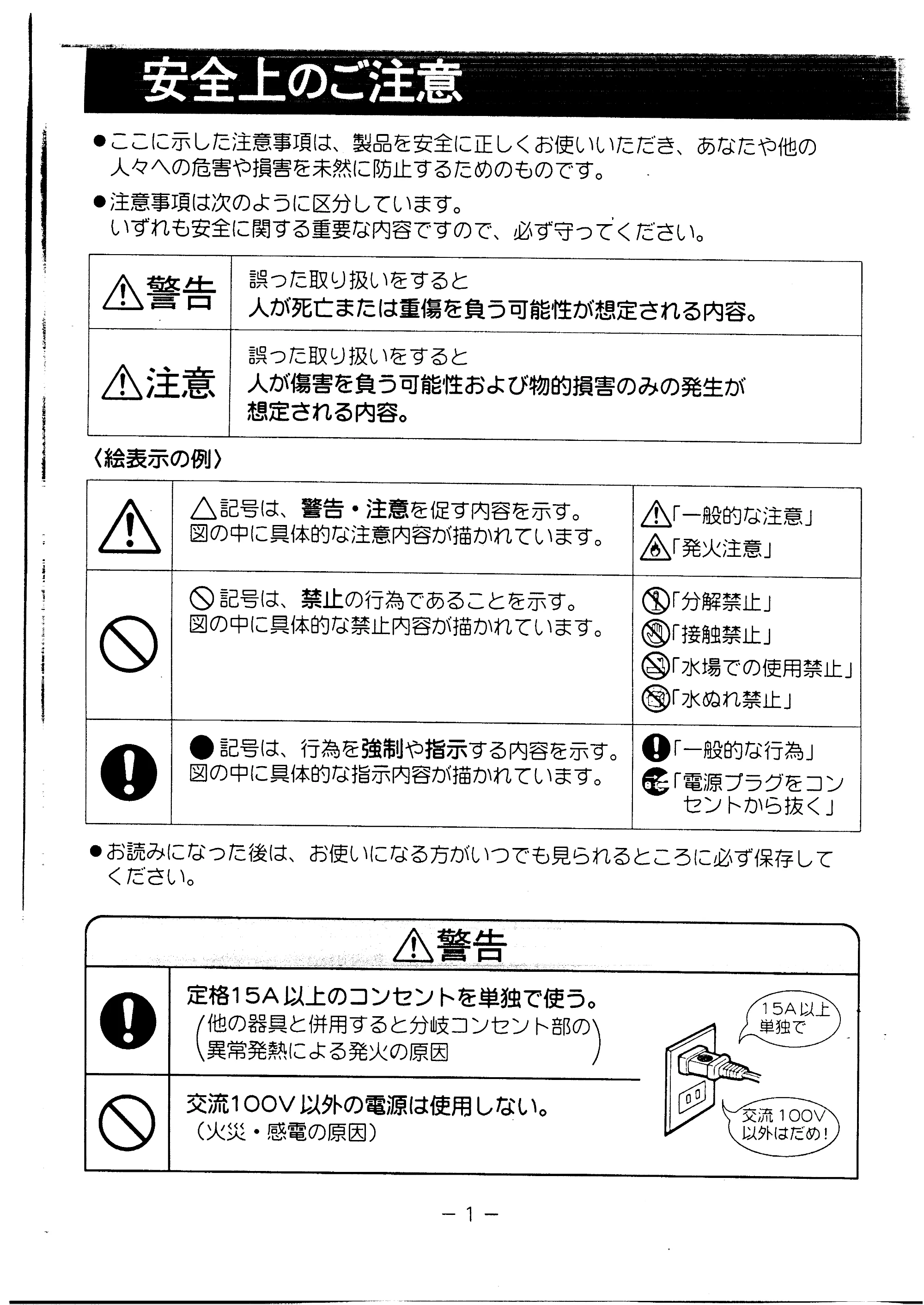 日立 HDD1285 取扱説明書 — 安全上のご注意 — 原本ページ — 2ページ