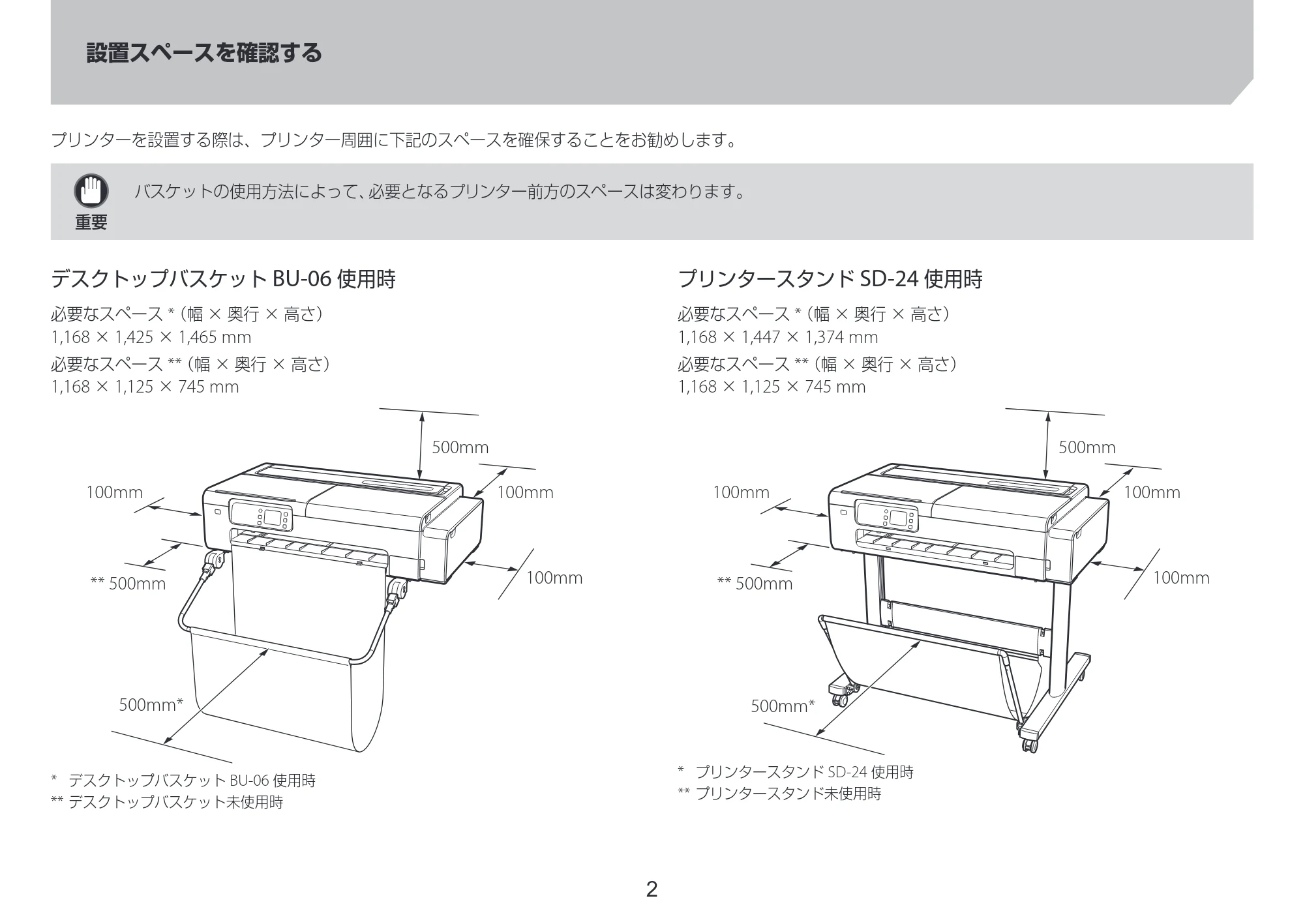 キヤノン TC-20・TC-20M TC-20／TC-20M 設置ガイド 2023年1月26日掲載（PDF：2.14MB） — 設置スペースを確認する — 原本ページ — 2ページ