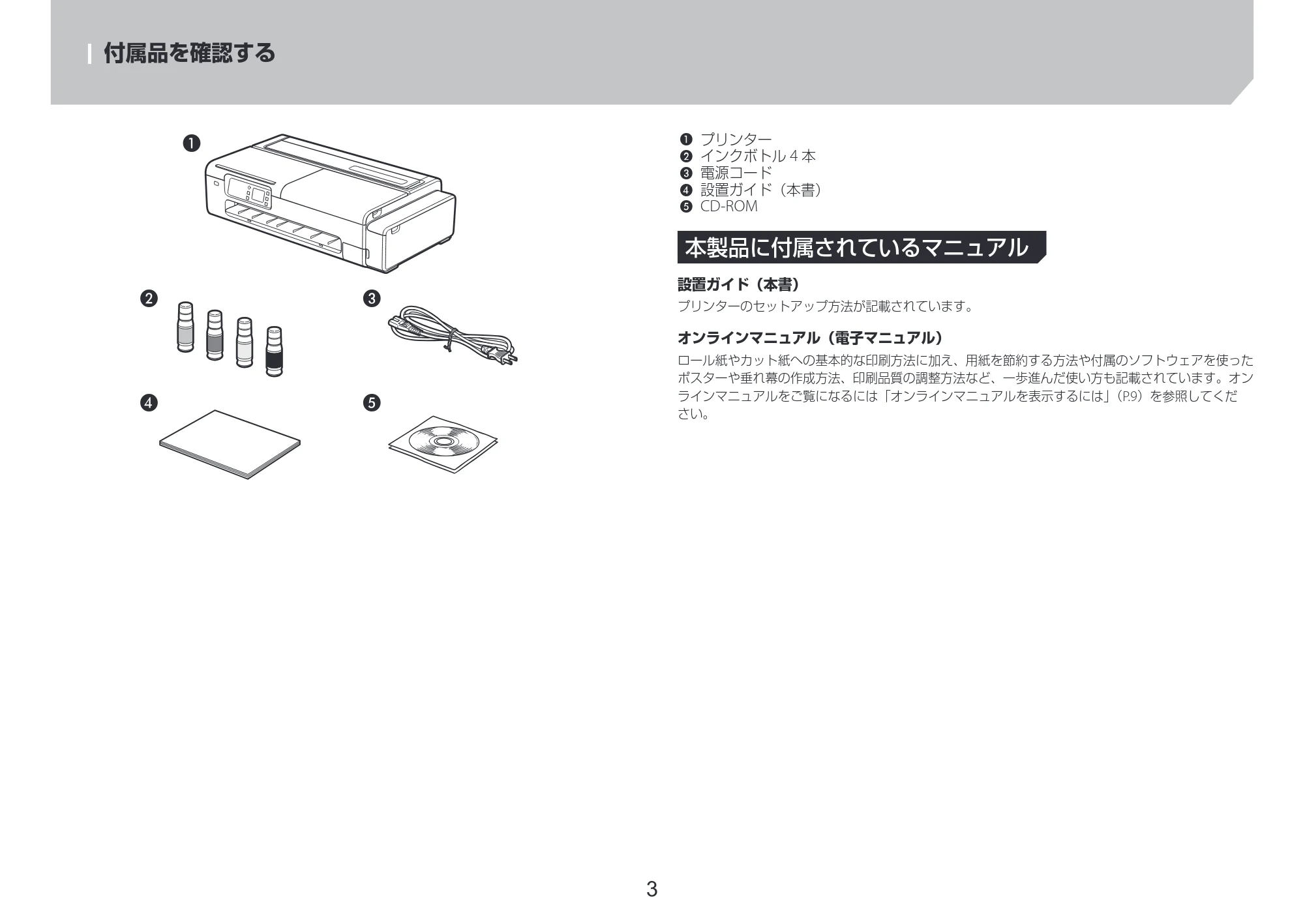 キヤノン TC-20・TC-20M TC-20／TC-20M 設置ガイド 2023年1月26日掲載（PDF：2.14MB） — 付属品を確認する — 原本ページ — 3ページ