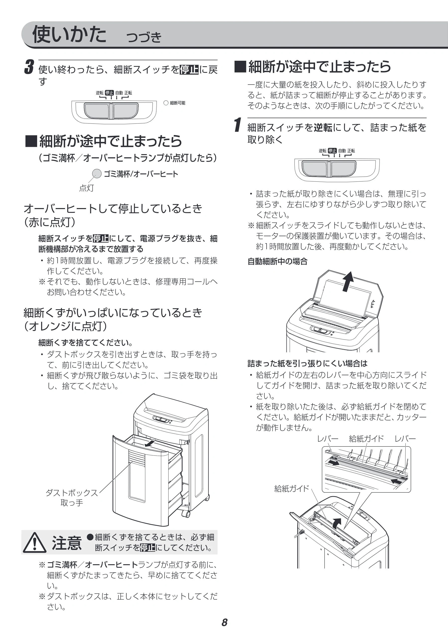 アイリスオーヤマ AFS100C 取扱説明書 — 使いかた つづき — 図版 8-1 — 8ページ