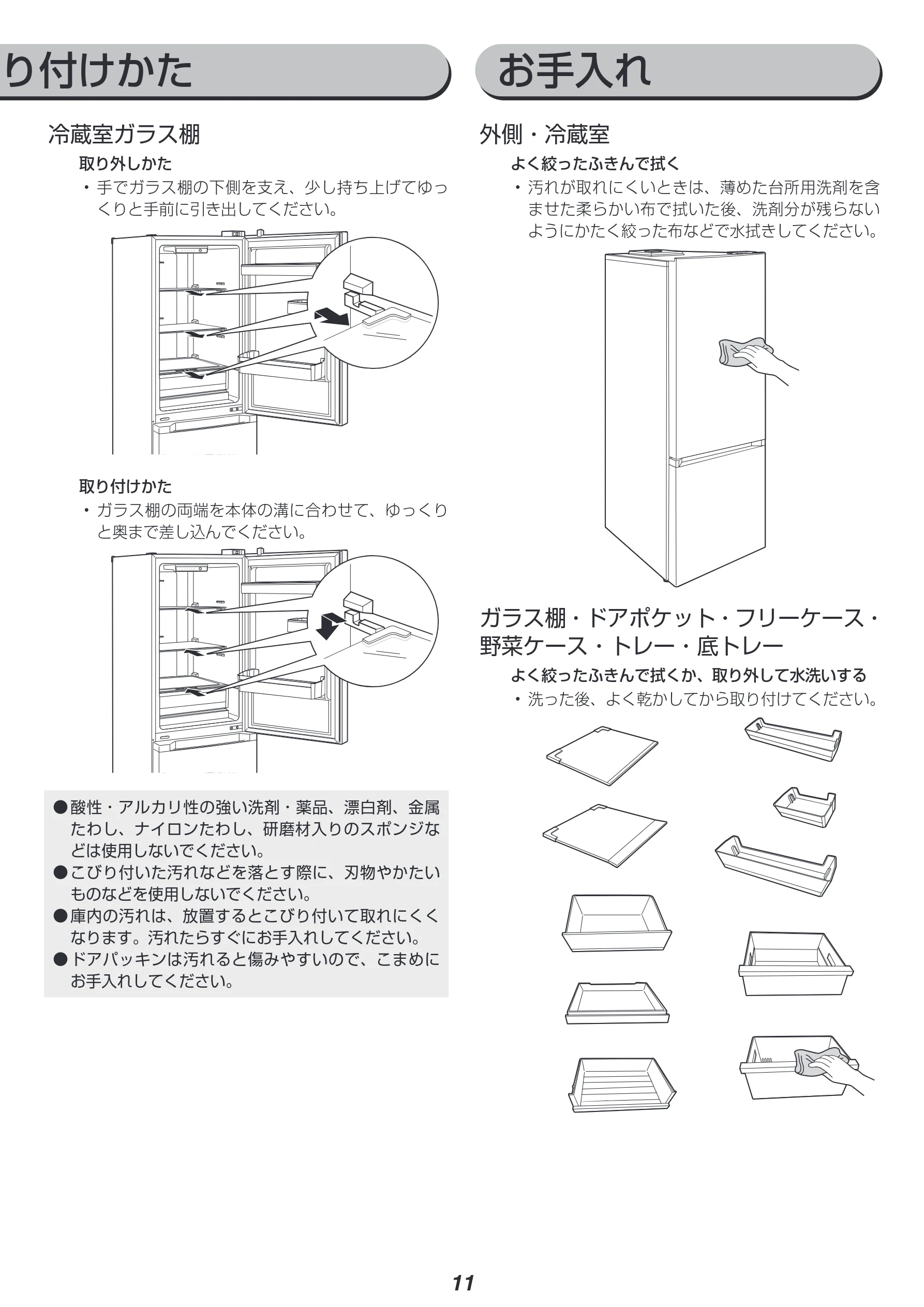 アイリスオーヤマ IRSN-27A 取扱説明書 — り付けかた — 図版 11-1 — 11ページ