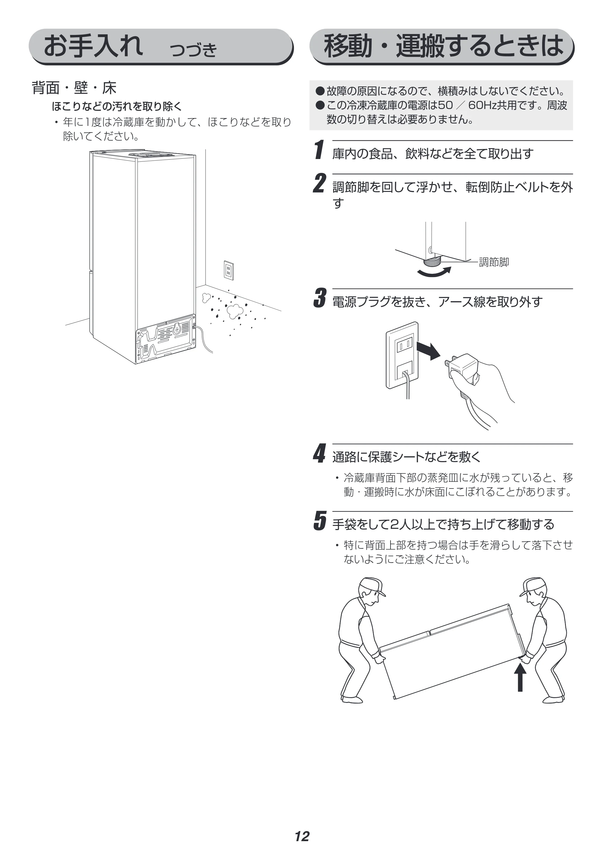 アイリスオーヤマ IRSN-27A 取扱説明書 — お手入れ つづき — 原本ページ — 12ページ