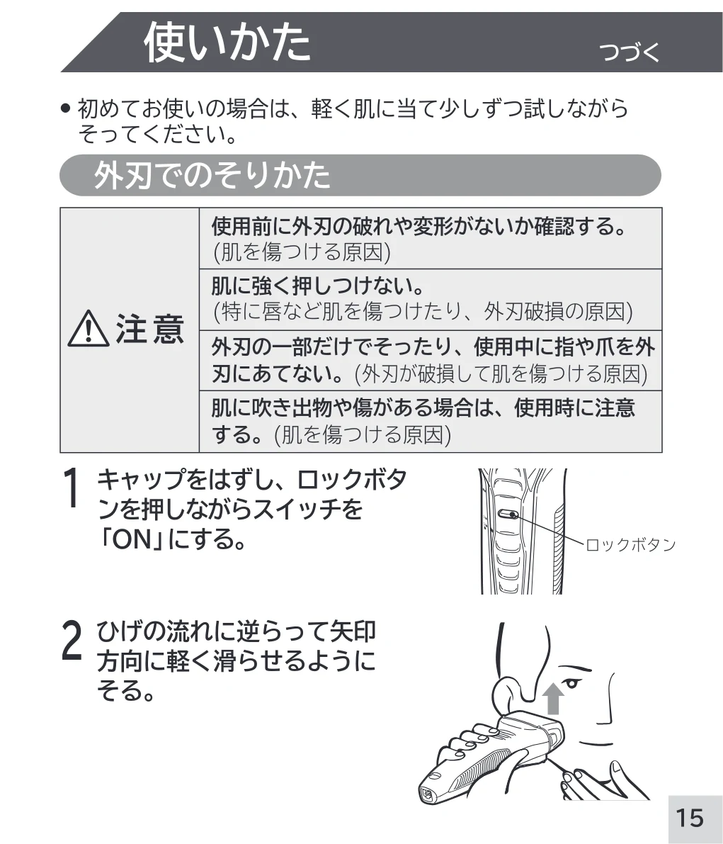 日立 RM-W248 取扱説明書 — 使いかた — 図版 15-1 — 15ページ