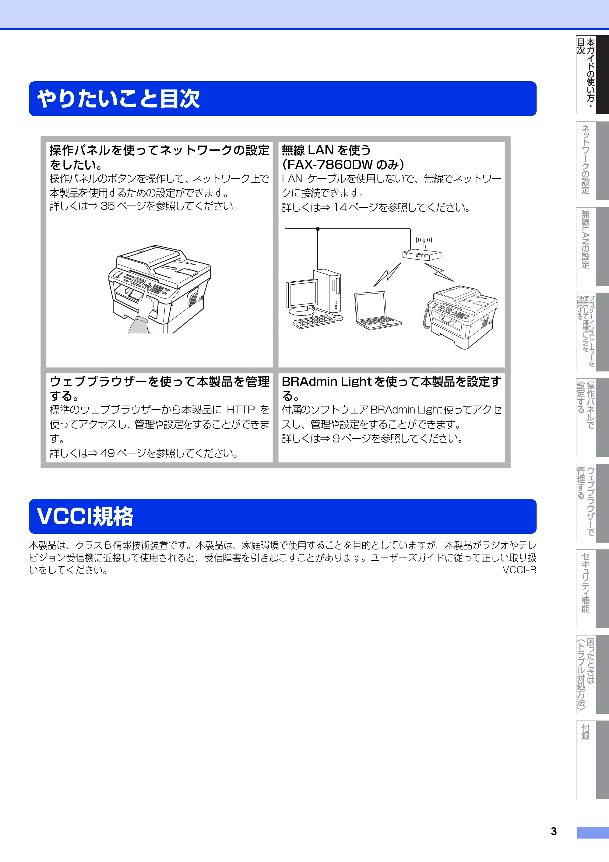 ブラザー DCP-7065DN / MFC-7460DN ユーザーズガイド ～ネットワーク操作編～ — やりたいこと目次 — 原本ページ — 4ページ