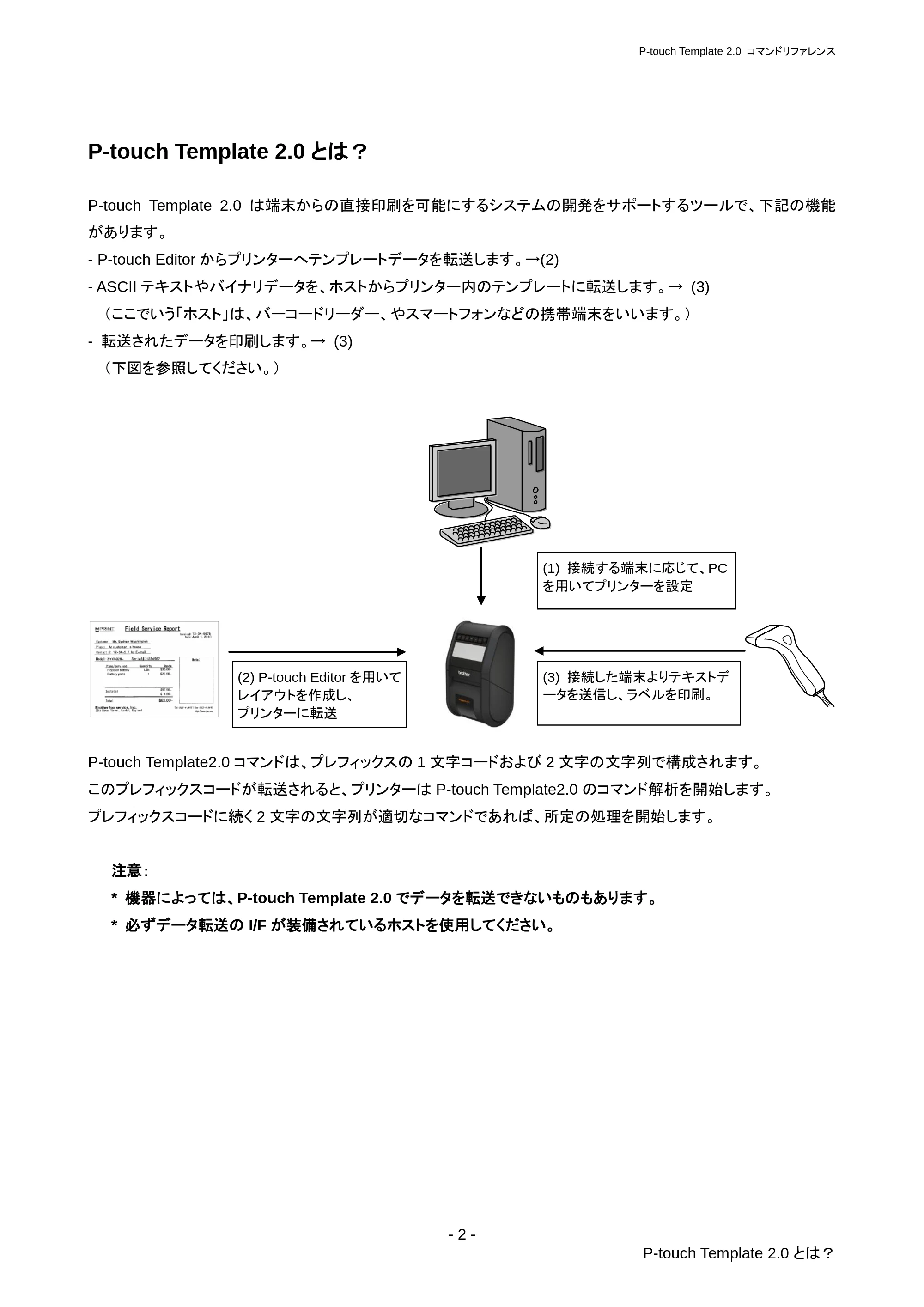ブラザー RJ-3050 / RJ-3050Ai / RJ-3150 P-touch テンプレートマニュアル / コマンドリファレンス — 原本ページ — 8ページ