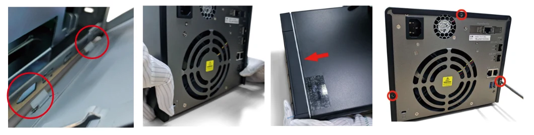 エレコム NSB-EX-MEM8G 2.NSB-5A/7A シリーズ オプションメモリ取り付け手順 — NAS への取り付け手順 2 STEP - [A] — 図版 1-7 — 1ページ