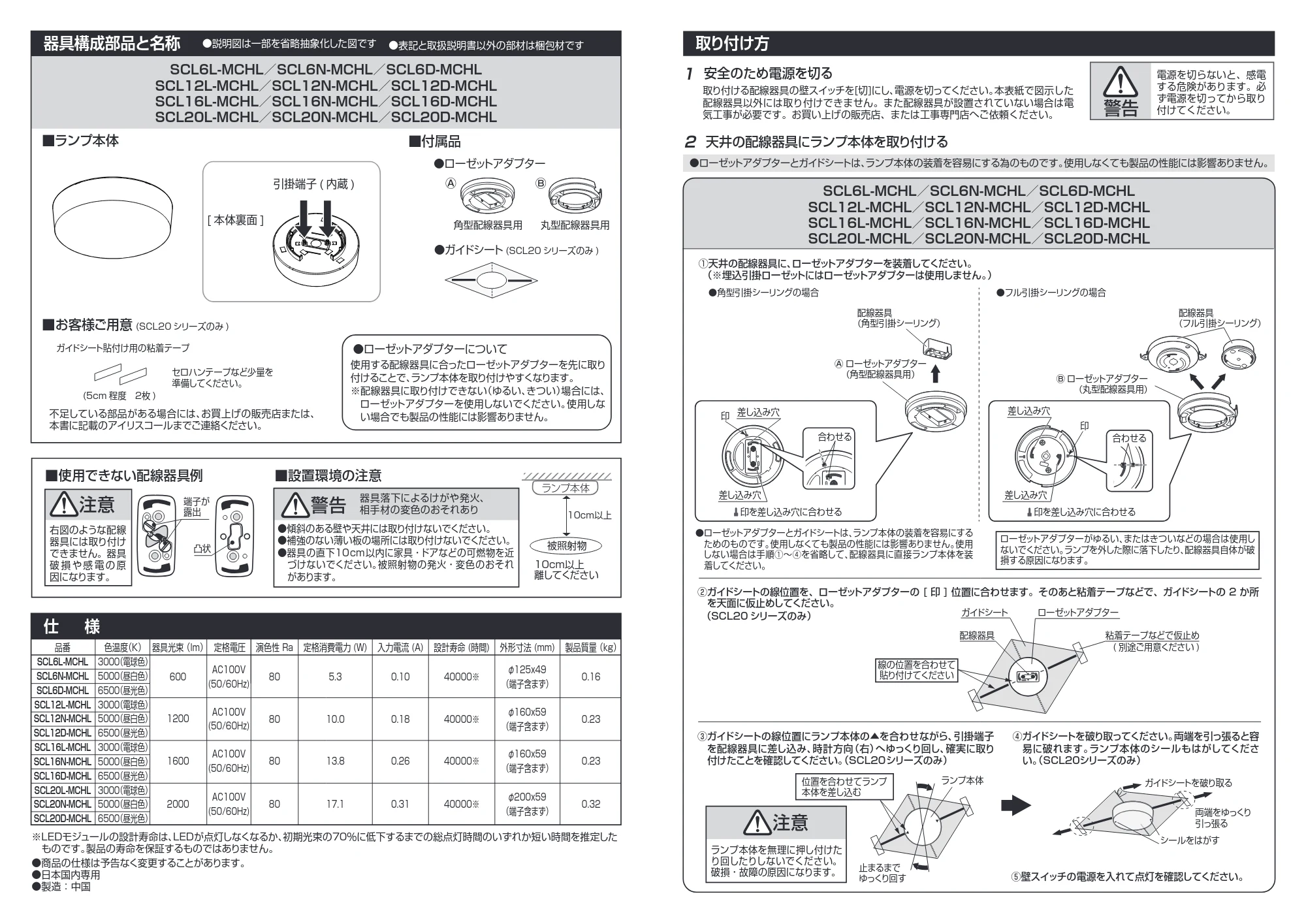 アイリスオーヤマ SCL6N-MCHL 取扱説明書 — 原本ページ — 2ページ