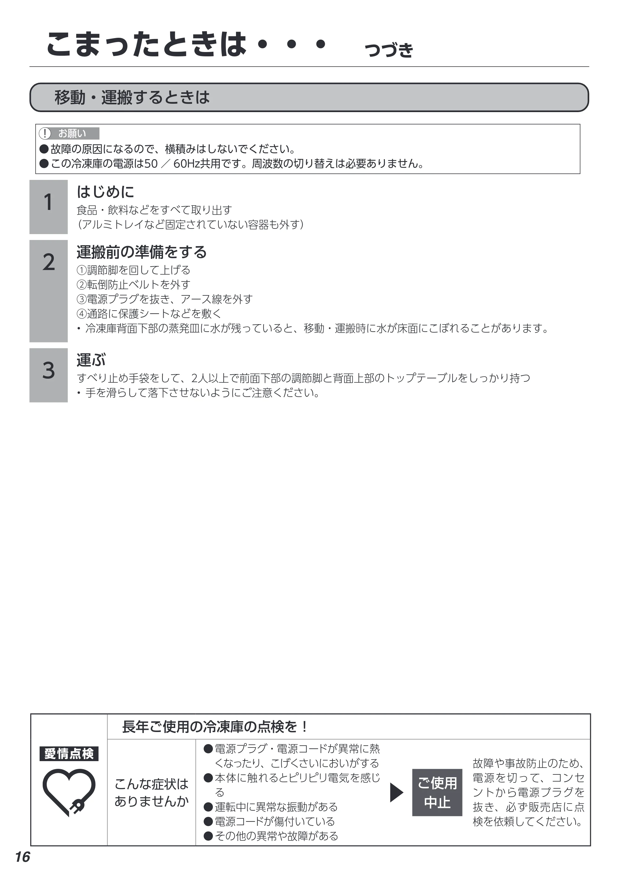 アイリスオーヤマ KUSN-8A 取扱説明書 — こまったときは・・・ つづき — 原本ページ — 16ページ
