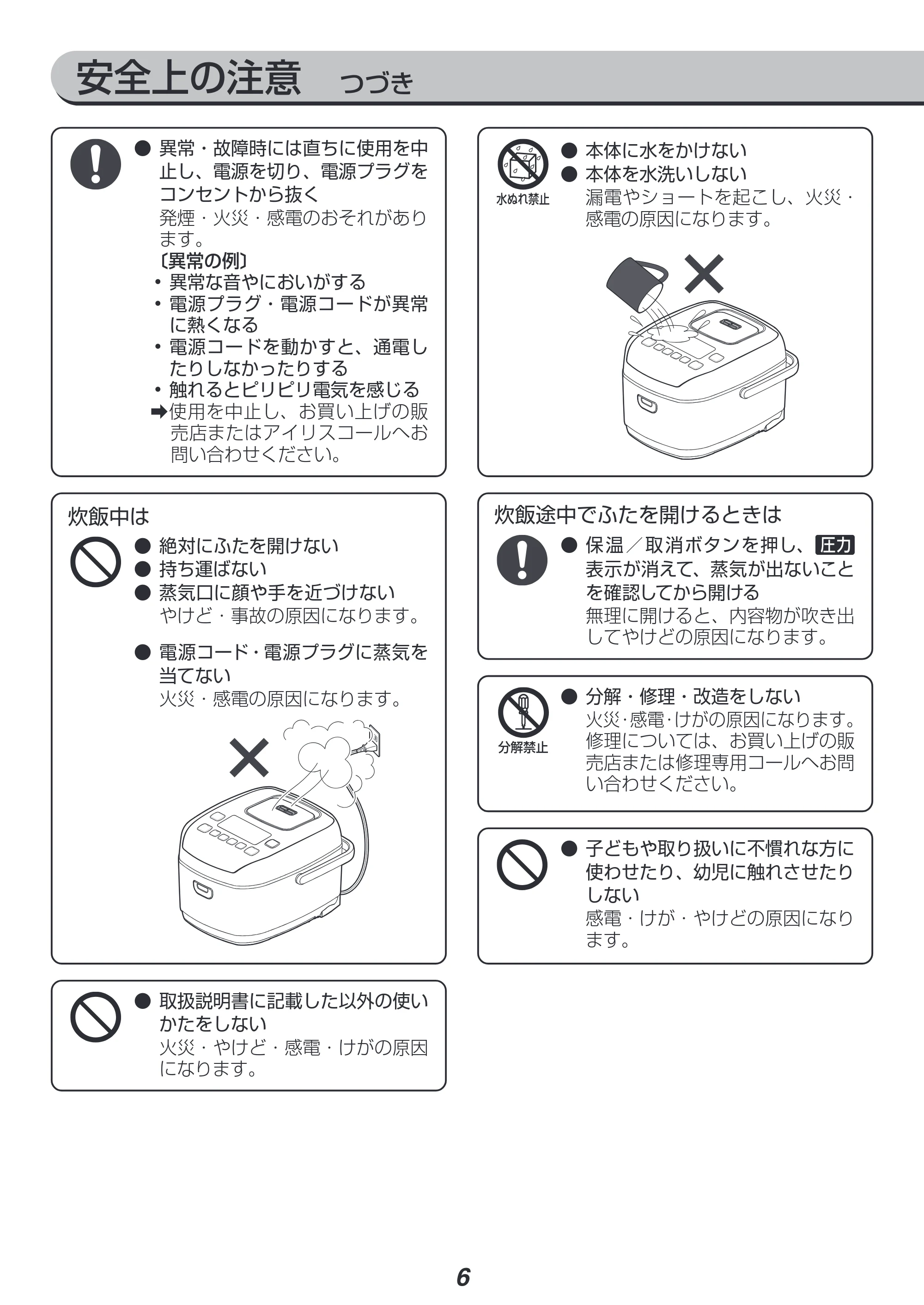 アイリスオーヤマ RC-PD30 取扱説明書 — 原本ページ — 6ページ