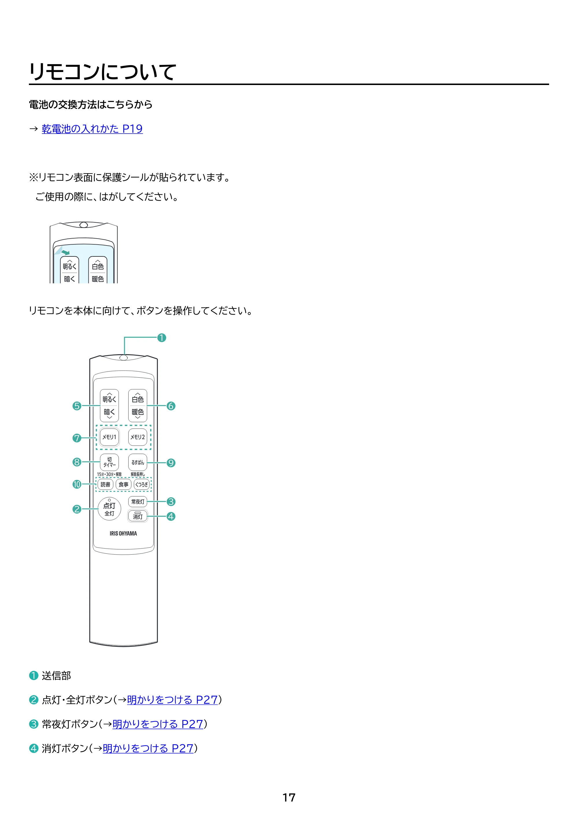アイリスオーヤマ CEA12DL-7 取扱説明書 — 原本ページ — 17ページ
