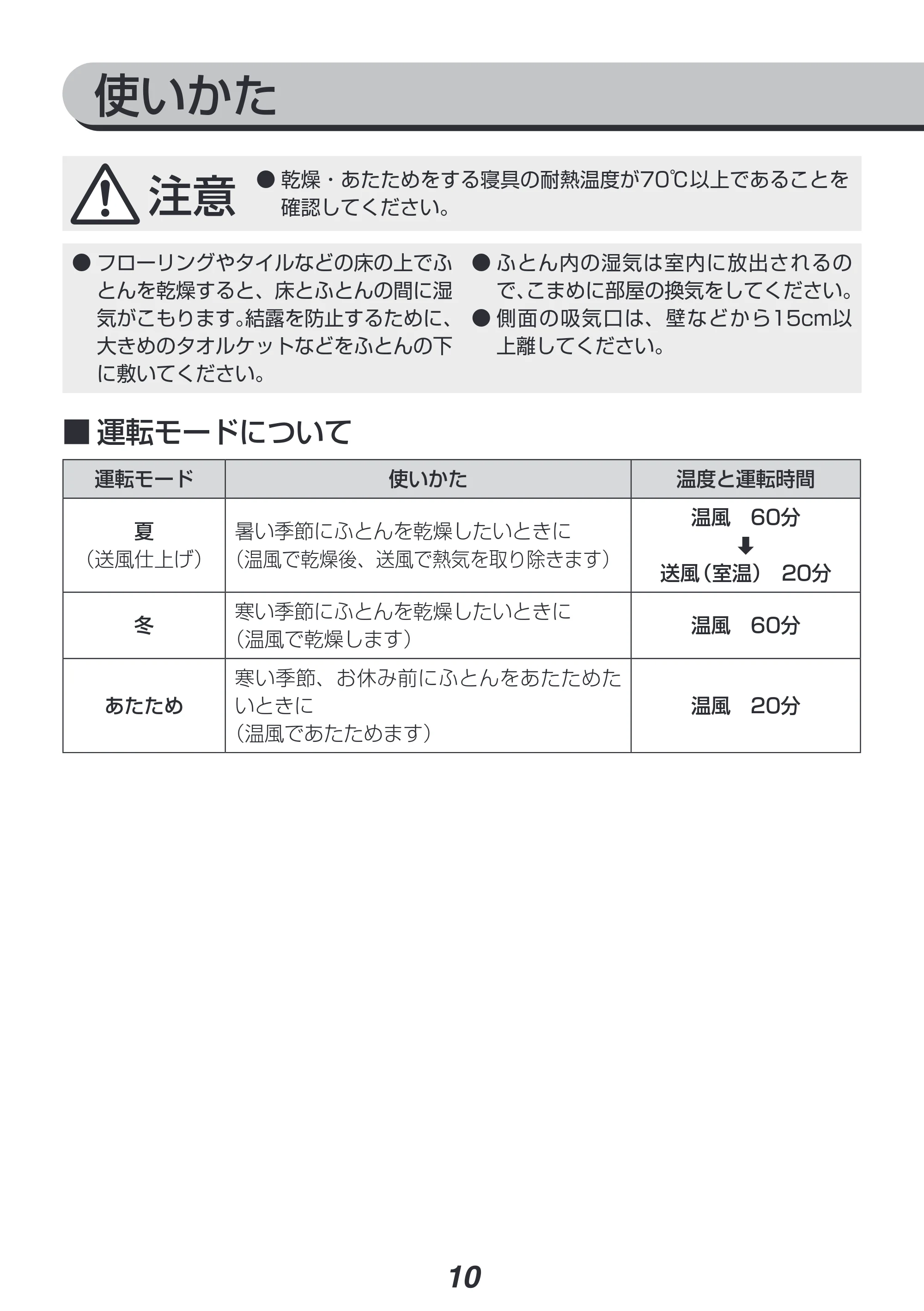 アイリスオーヤマ FK-L1-WP 取扱説明書 — 原本ページ — 10ページ